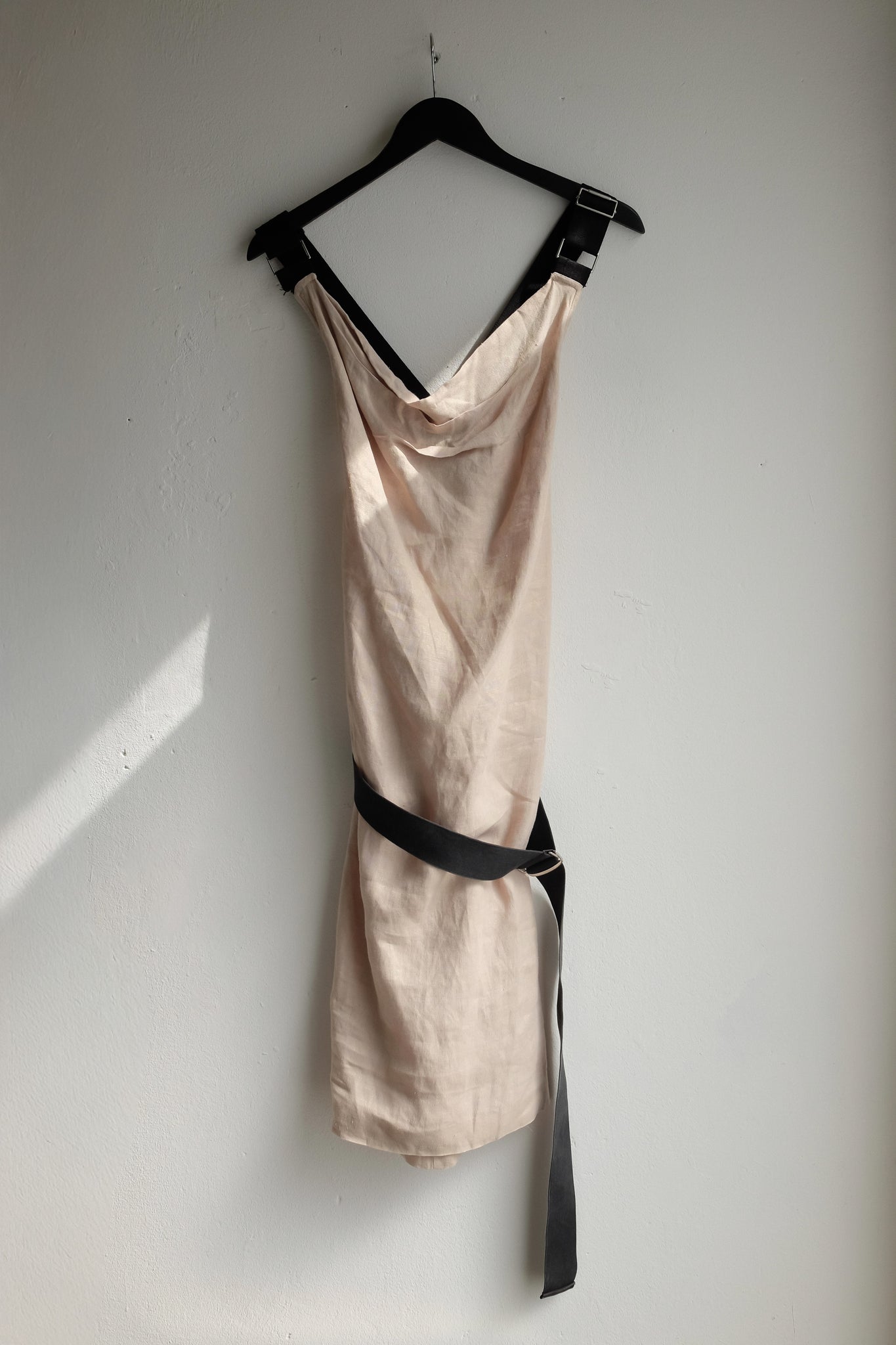 DOLCE & GABBANA LINEN-GROSGRAIN DRESS IN ECRU