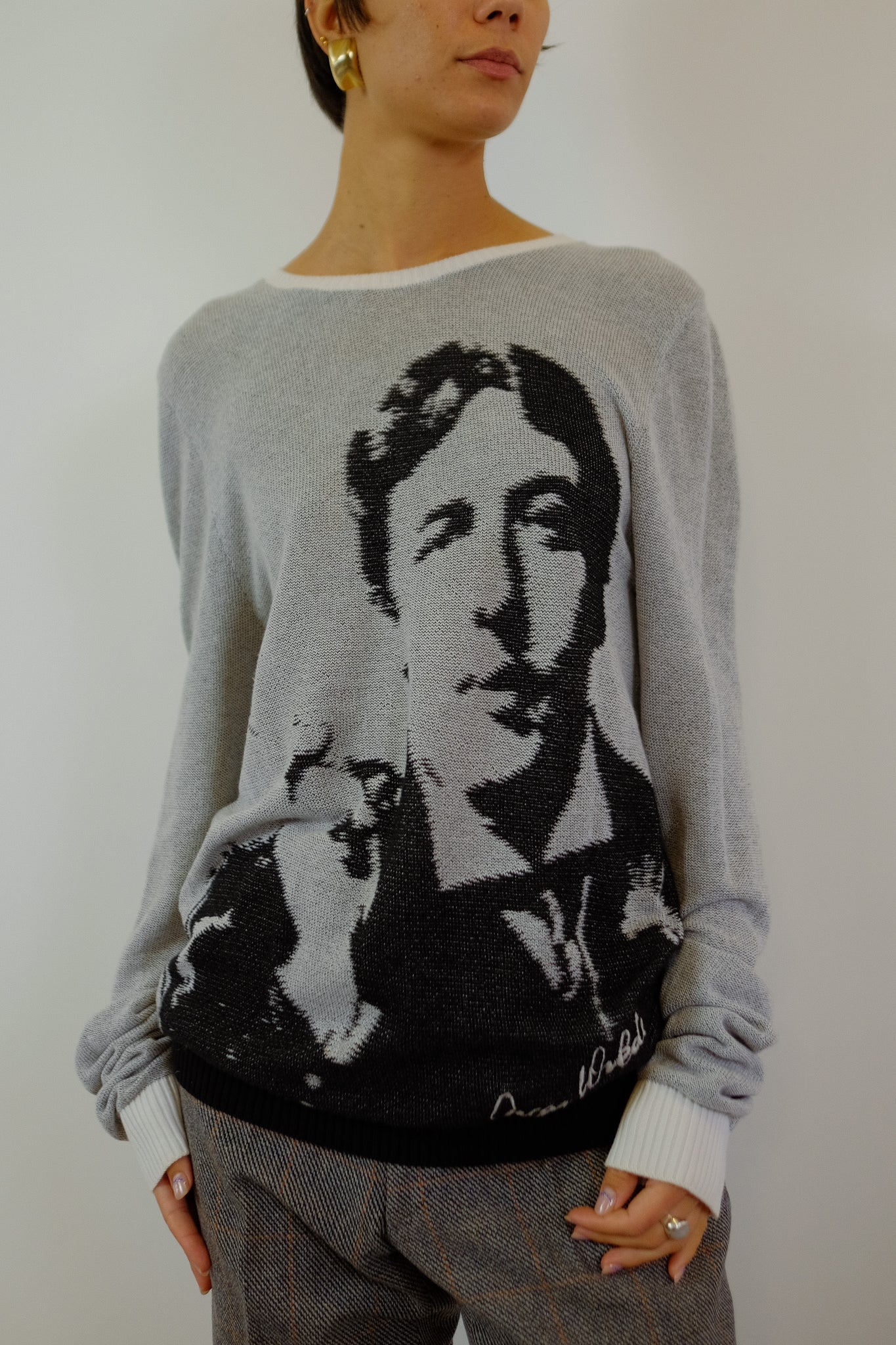 ICEBERG OSCAR WILDE INTARSIA PRINT SWEATER