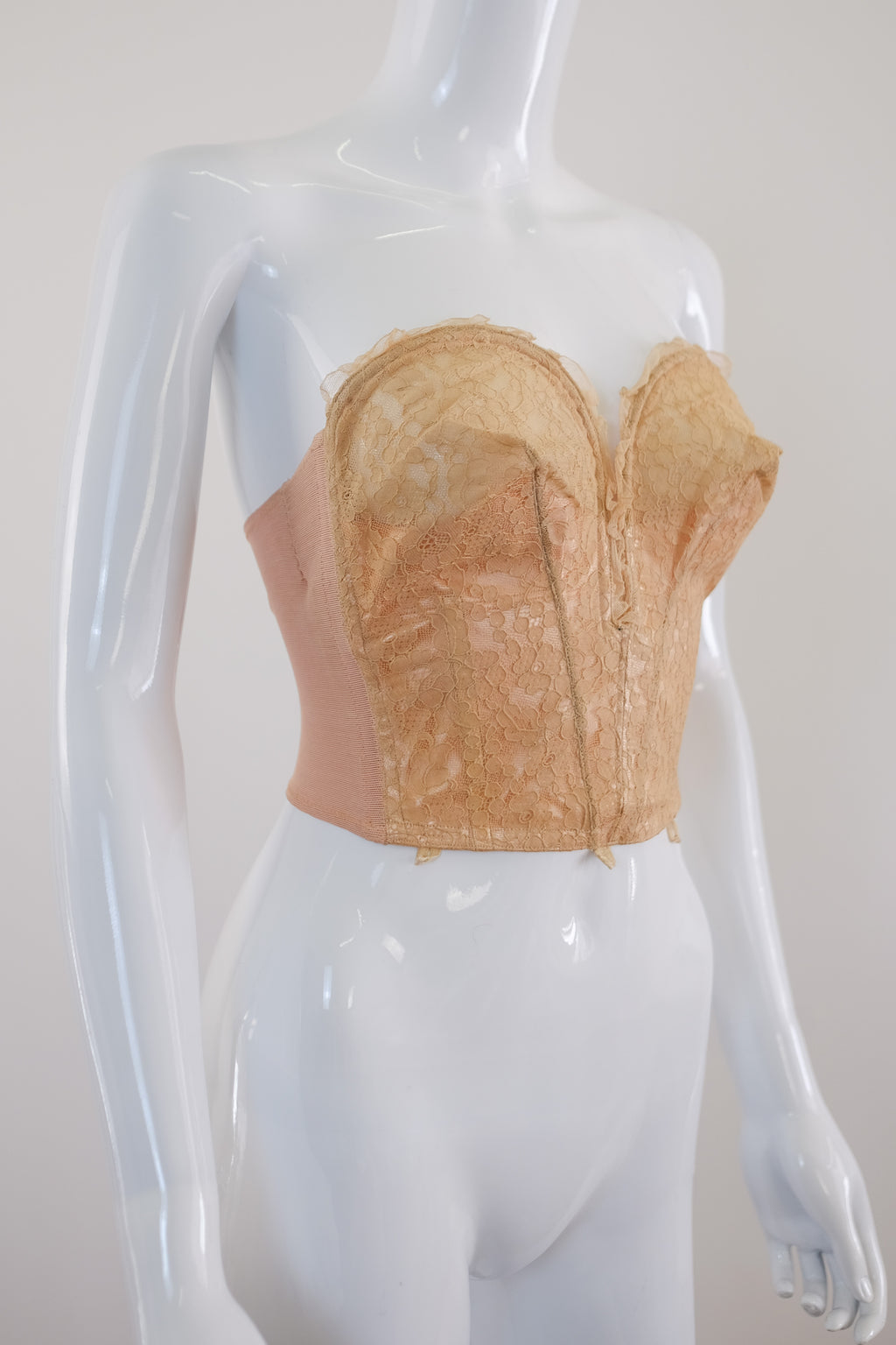 ANTIQUE 40S CONICAL LACE CORSET