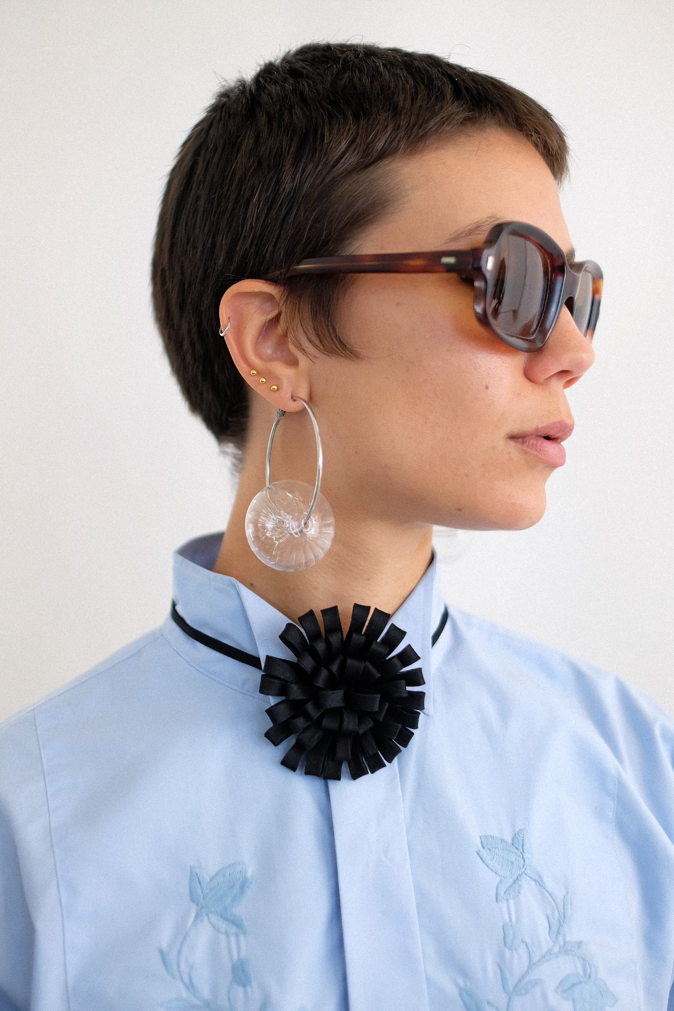 KENZO HOMME EMBROIDERED SHIRT IN BLUE