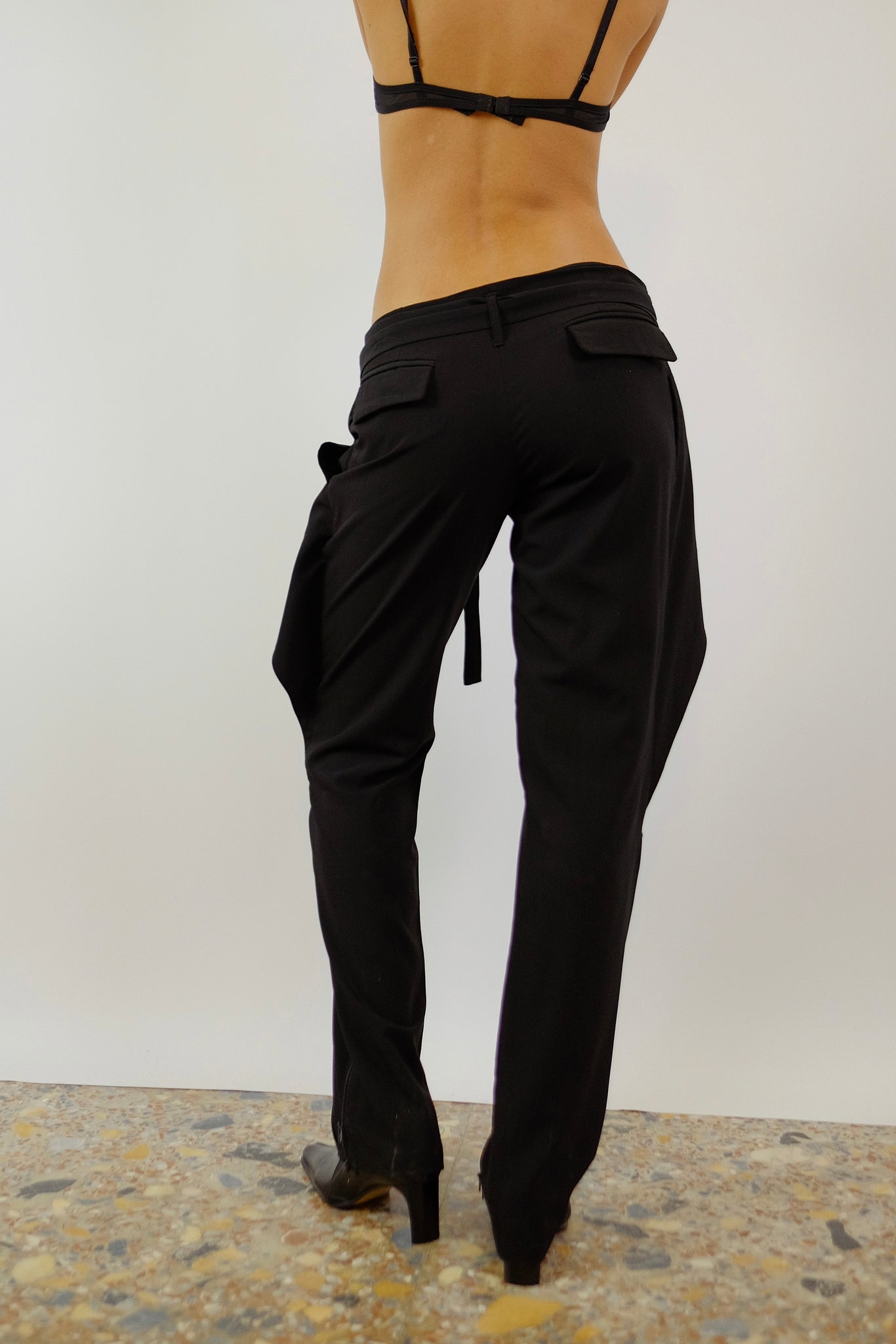 GERMANO ZAMA TECHNICAL WRAP-ZIP PANTS IN BLACK