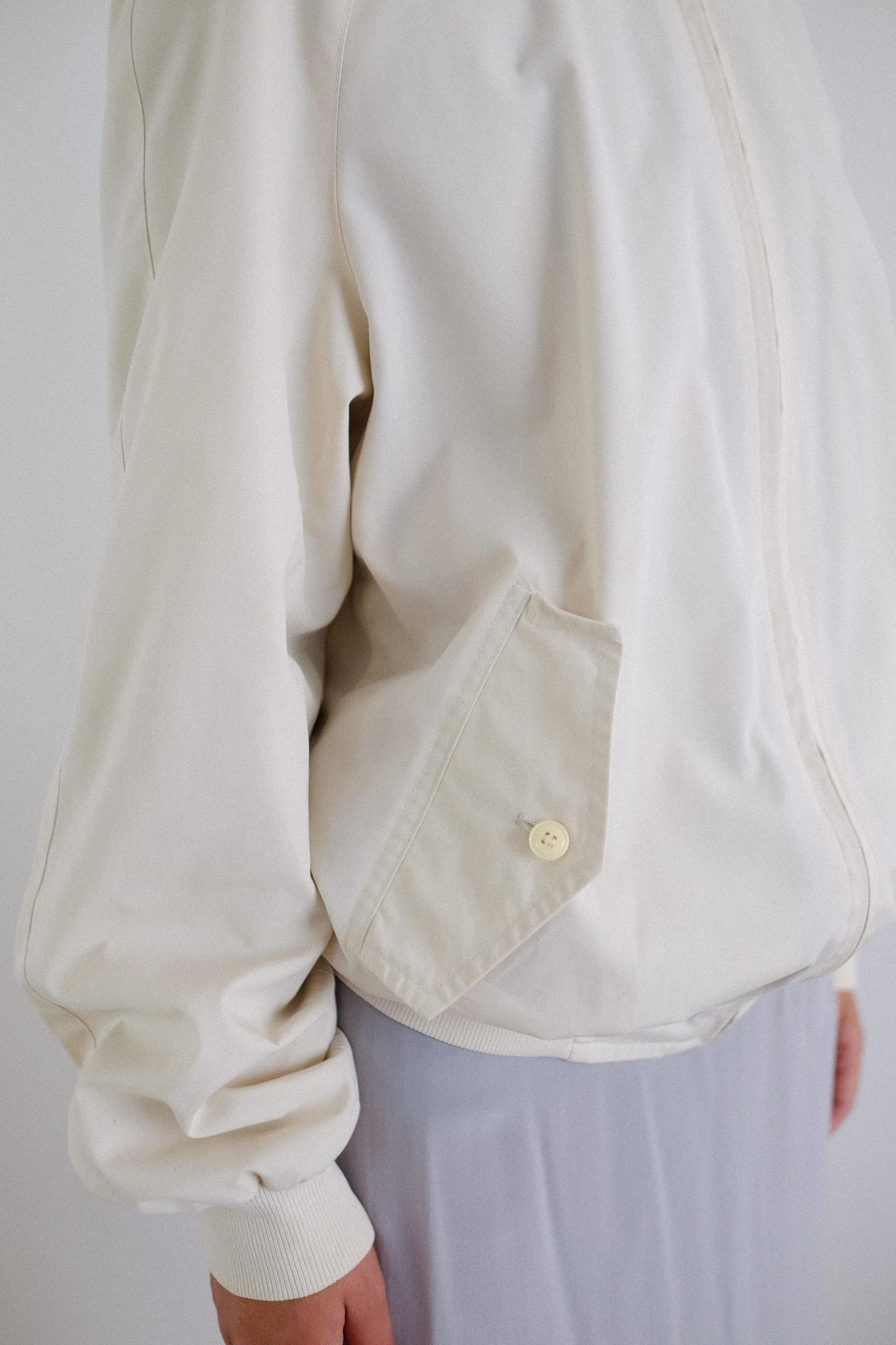 1980S ITALIAN VINTAGE SPITFIRE JACKET IN IVORY COTTON