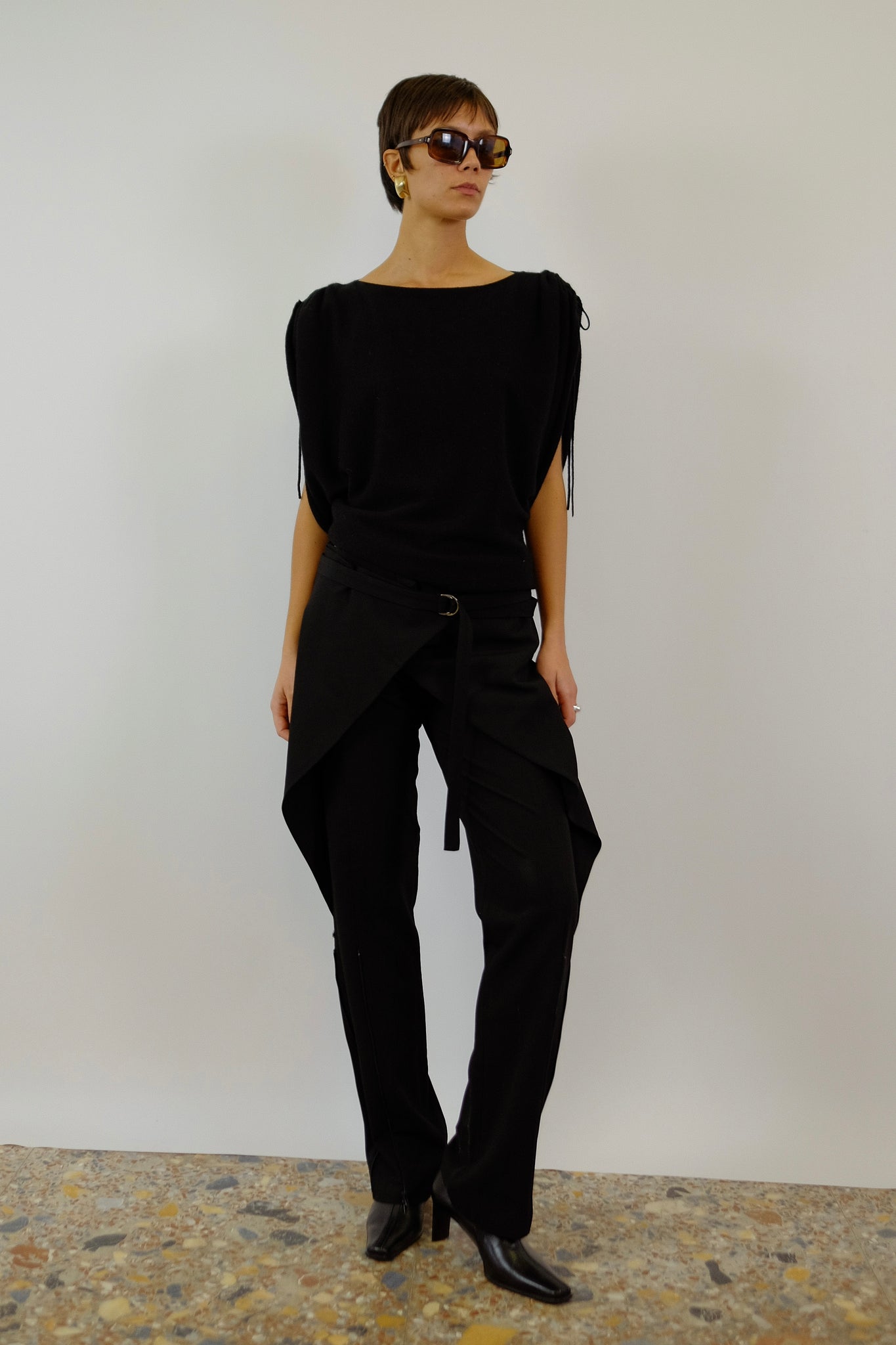 GERMANO ZAMA TECHNICAL WRAP-ZIP PANTS IN BLACK