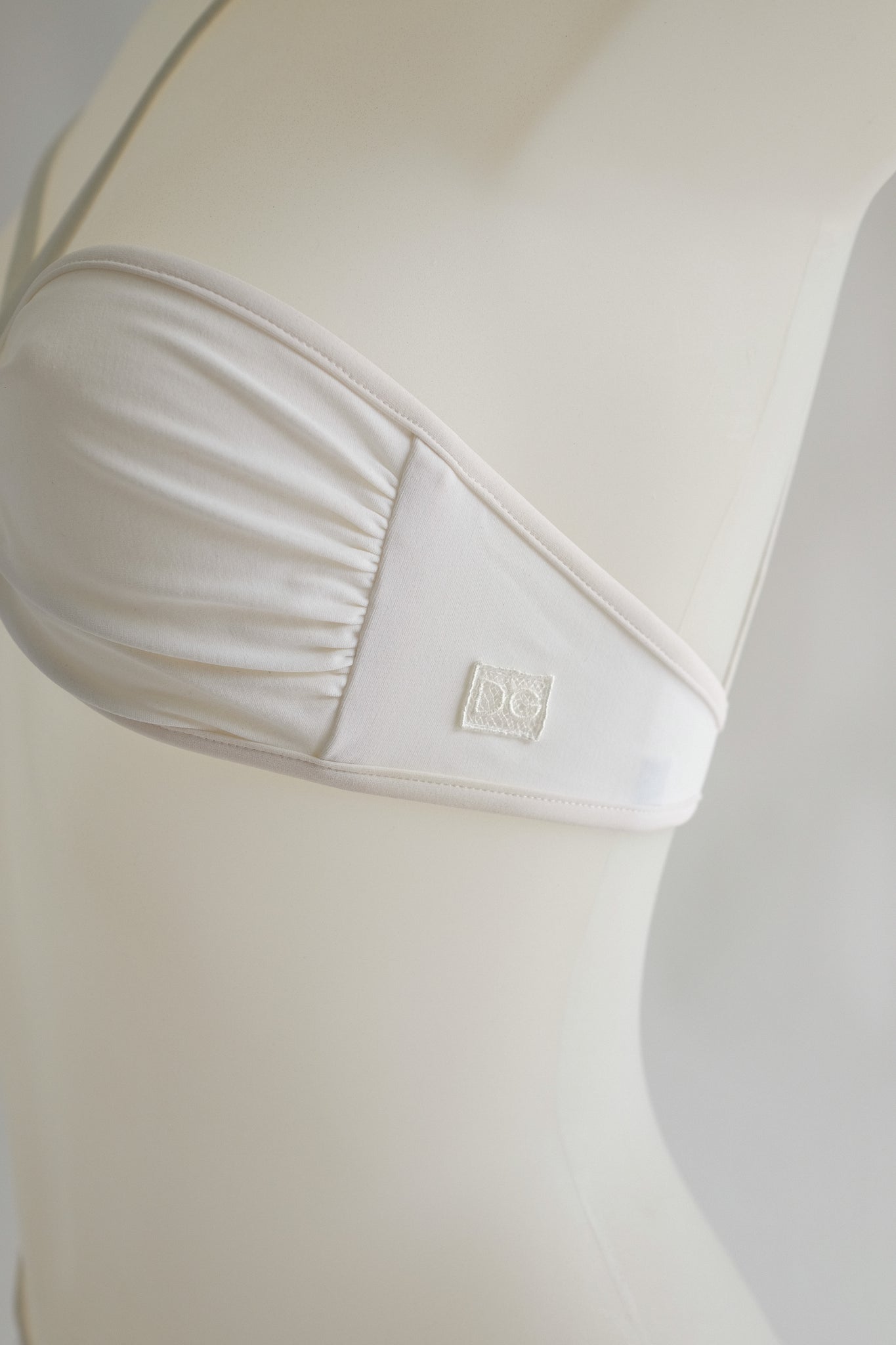 DOLCE AND GABBANA DEADSTOCK HALTER BIKINI SET IN WHITE