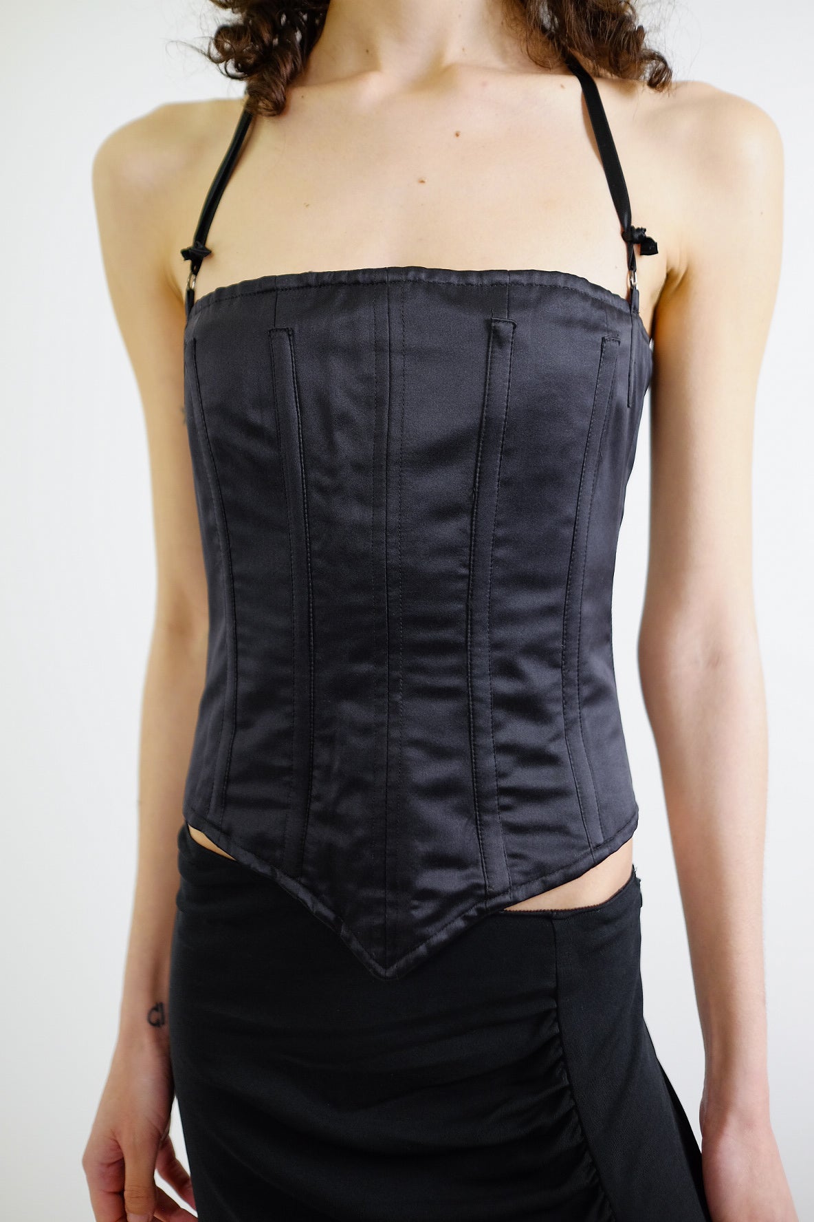 JOHN RICHMOND LACED BACK ZIPPER CORSET