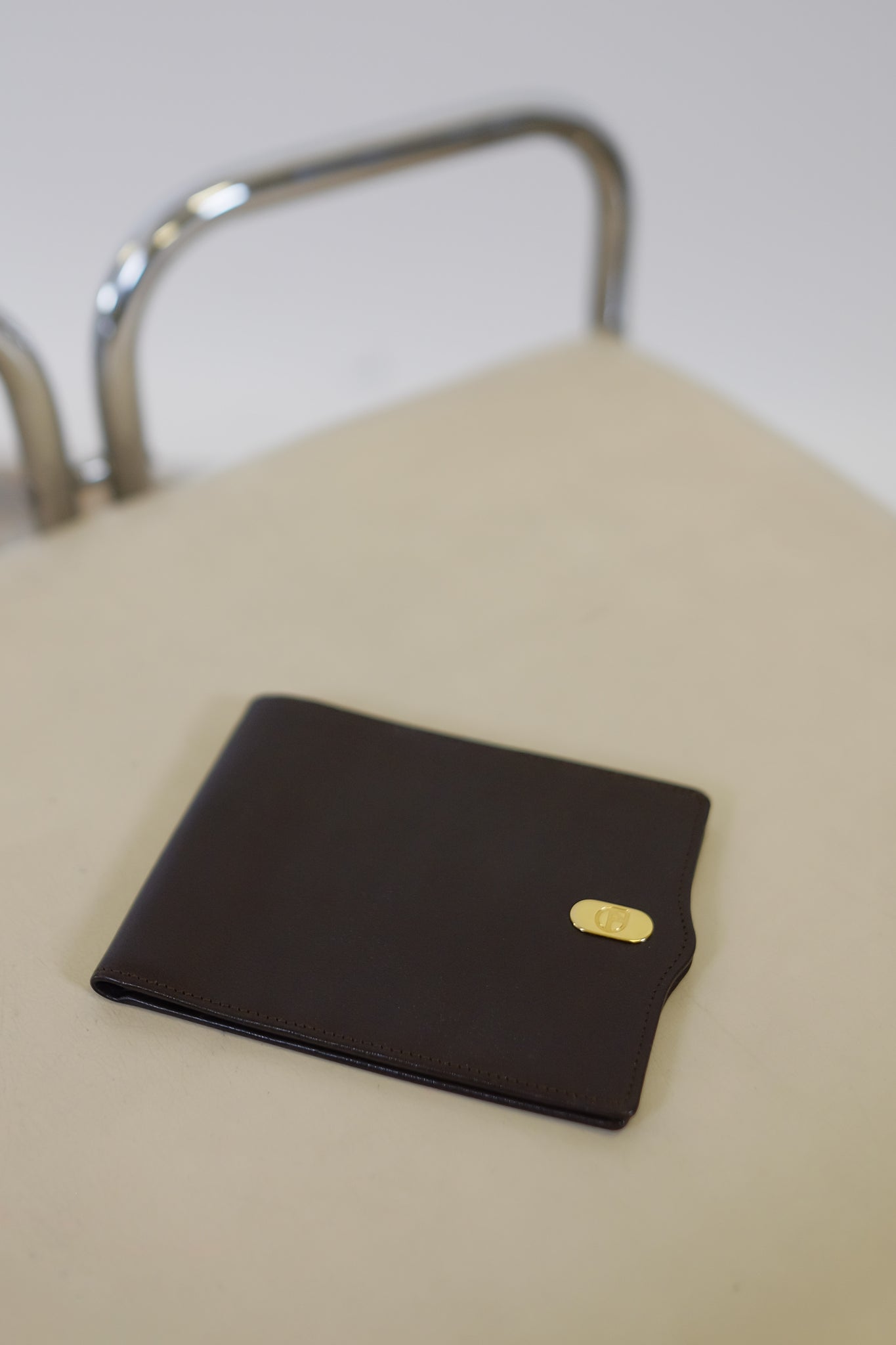 NAZARENO GABRIELLI DEADSTOCK LEATHER WALLET IN CHOCOLATE BROWN