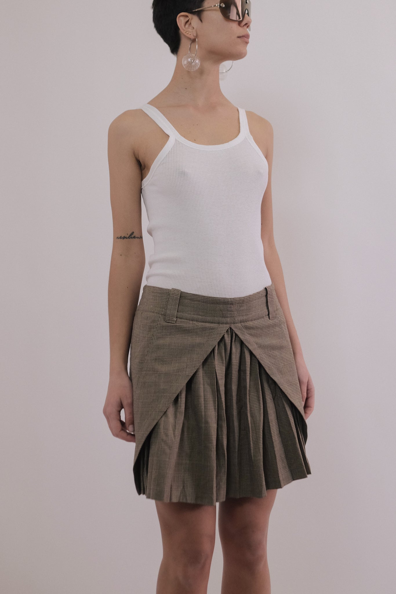 C.P COMPANY OPEN SKIRT IN BROWN