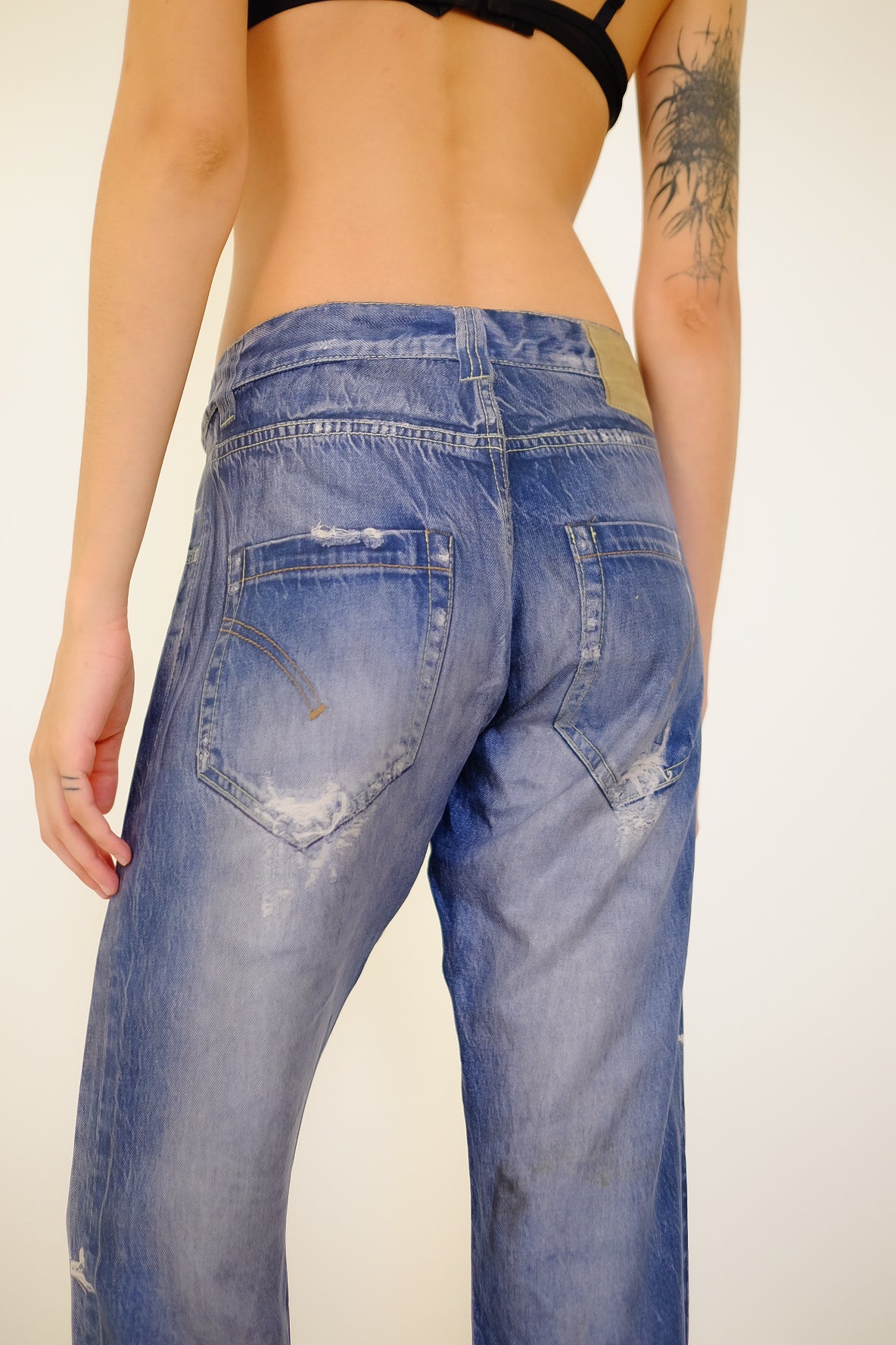 DONDUP SILK TROMPE L’OEIL DENIM