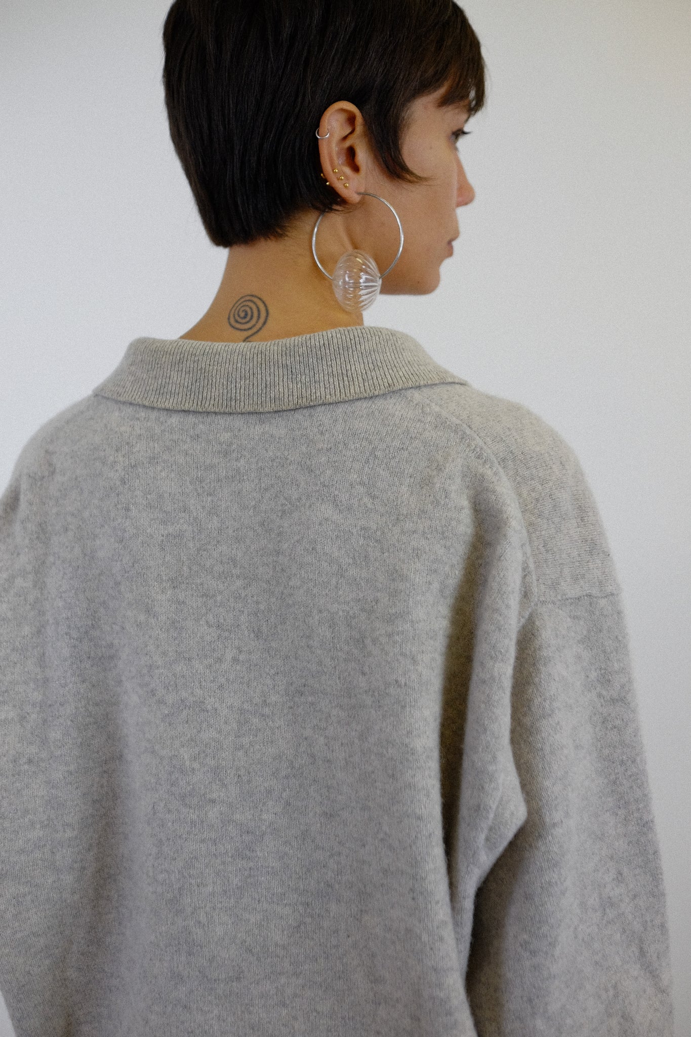 LYLE & SCOTT OF SCOTLAND CASHMERE KNIT FOR ANTICHI TELAI IN LIGHT GREY