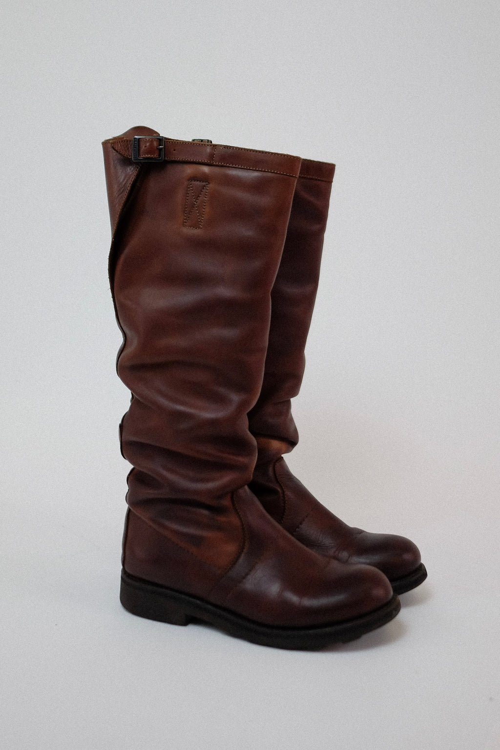 BIKKEMBERGS LEATHER BOOTS IN BROWN