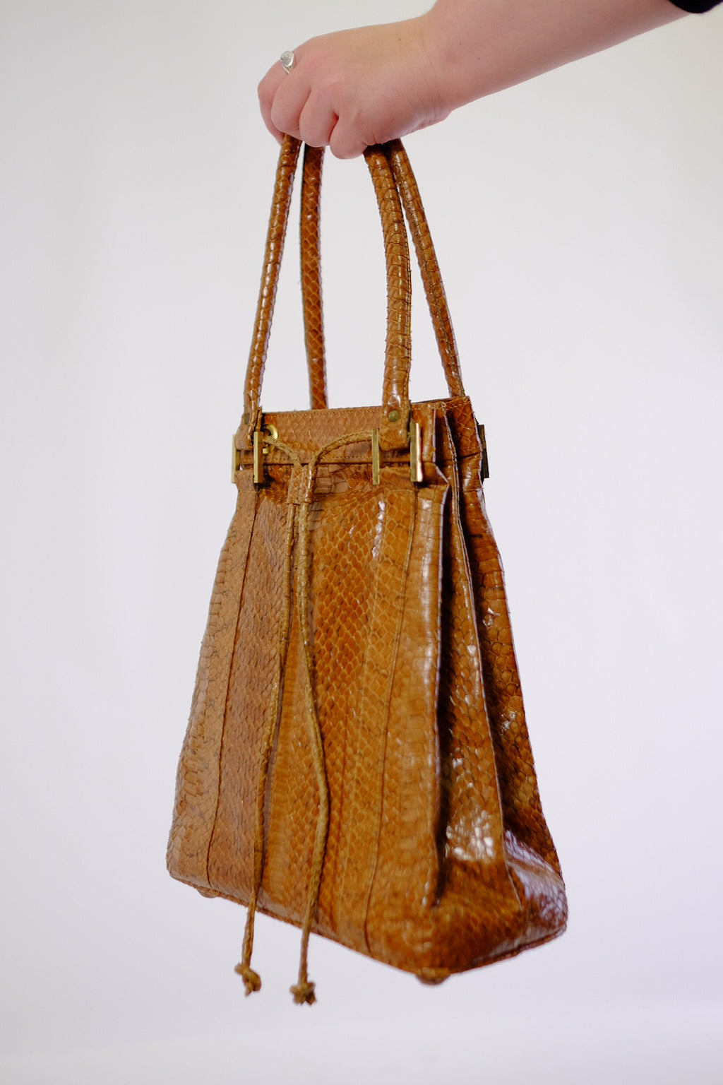 PYTHON ACCORDION SHOULDER BAG