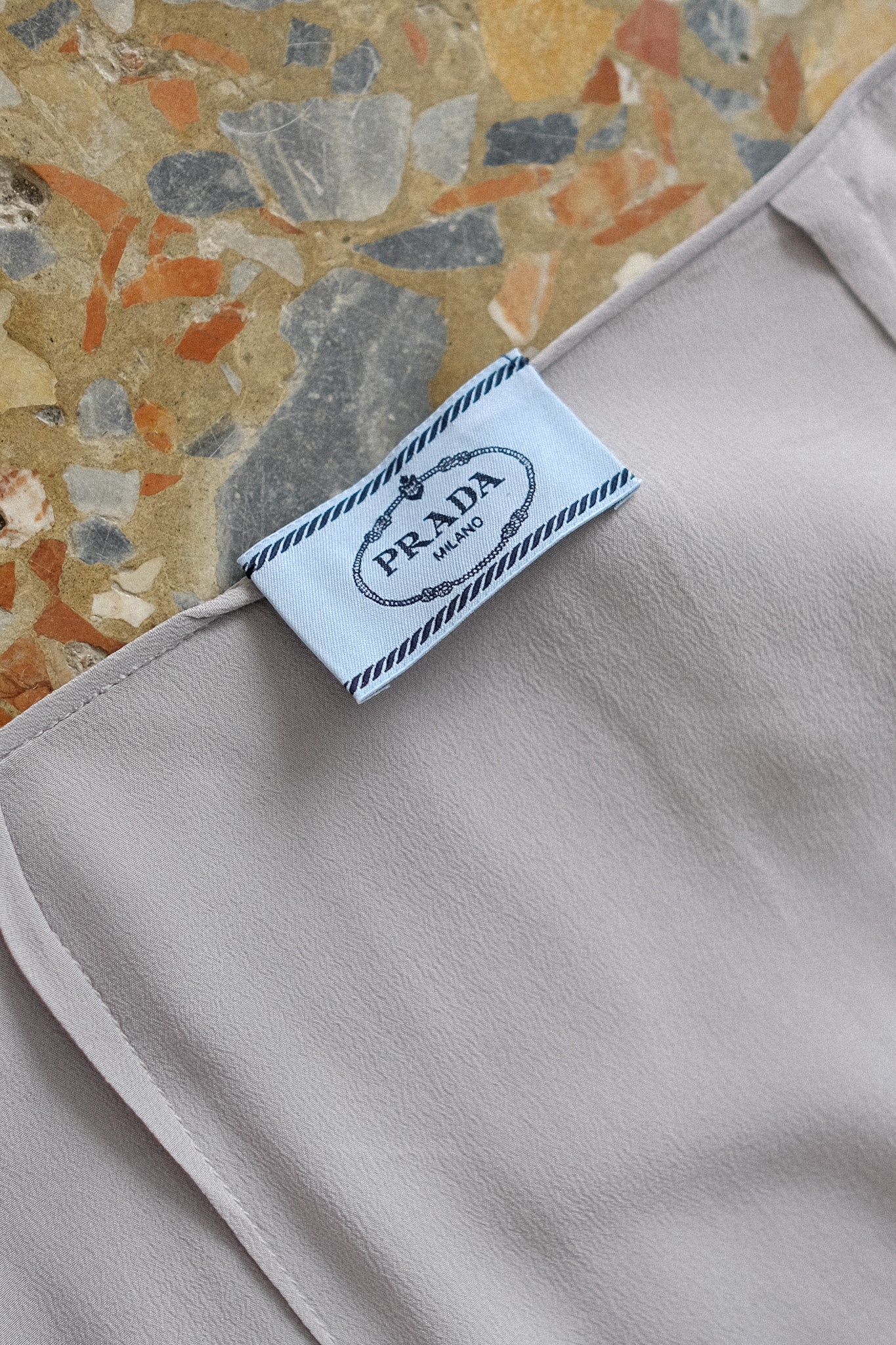 PRADA SILK SLIP SKIRT IN LAVENDER GREY