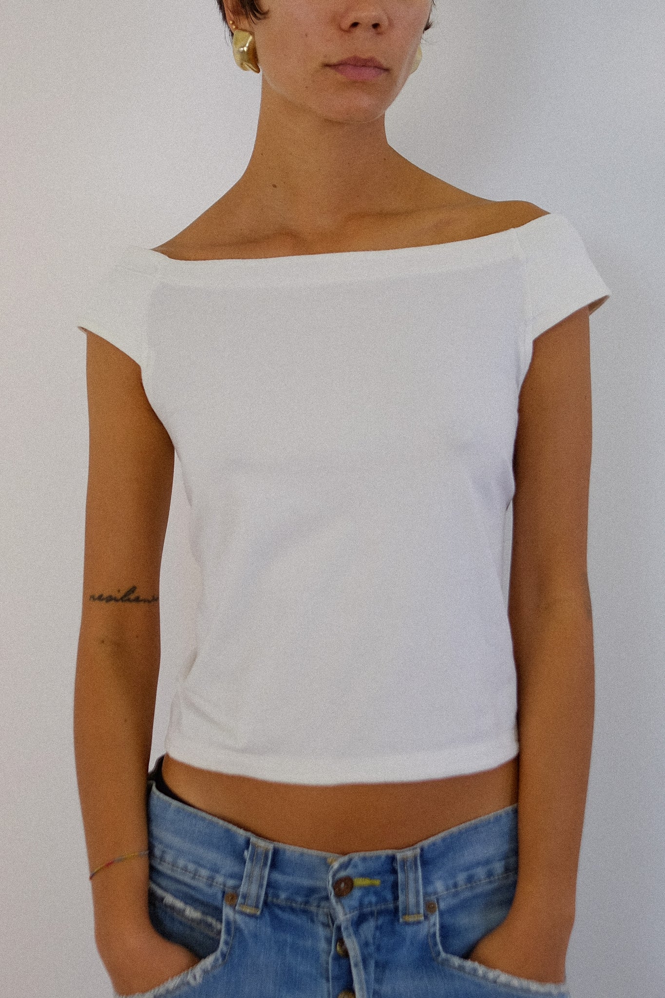 PHILOSOPHY BY ALBERTA FERRETTI OPEN BACK TOP IN WHITE