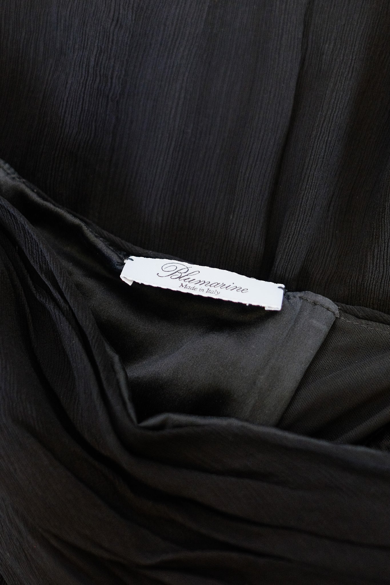 BLUMARINE SILK CHIFFON MINI DRESS IN BLACK