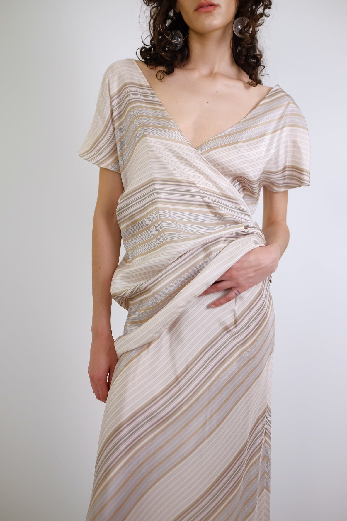 TEHEN SILK GATHERED DRESS