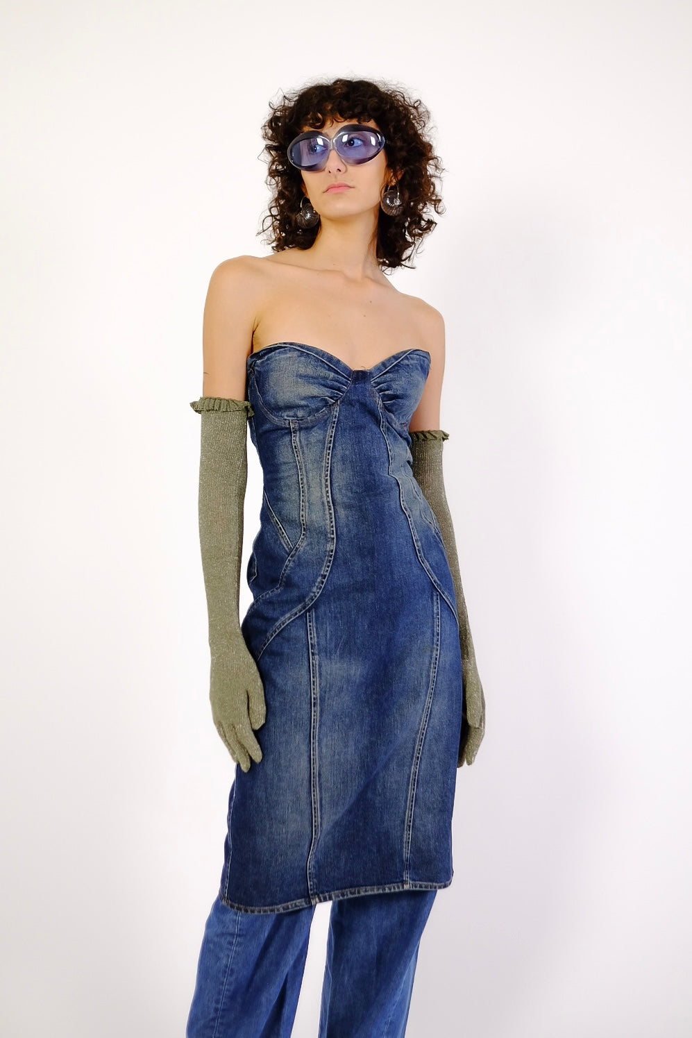 D&G PANELLED DENIM DRESS