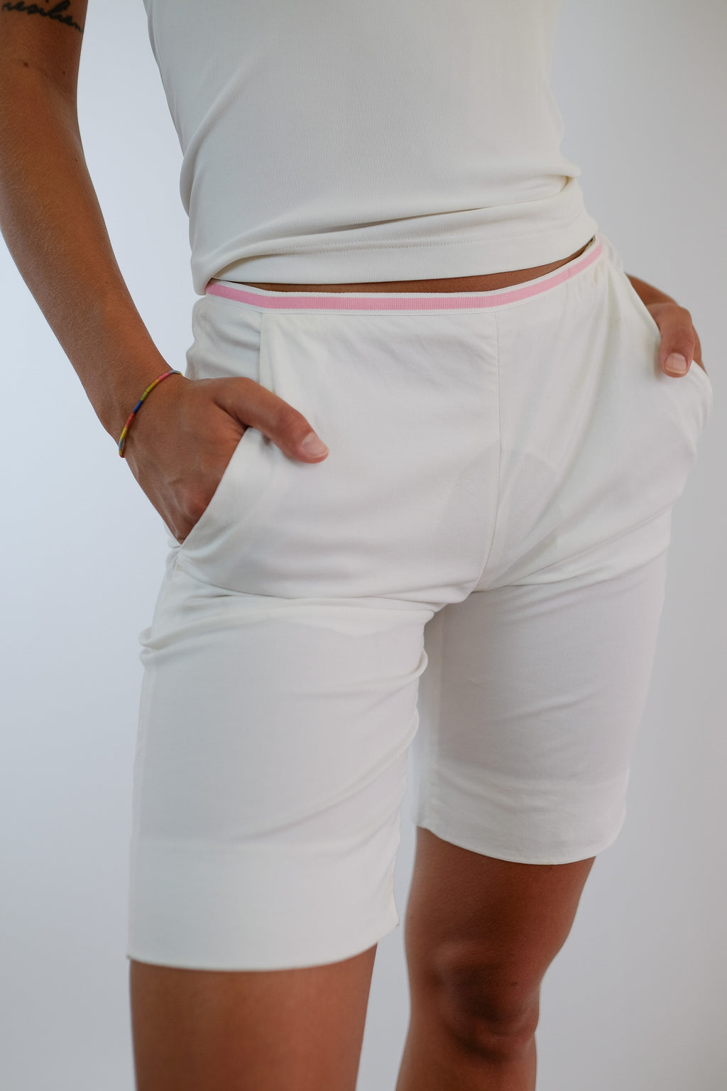 1990S MIU MIU SPORT SHORTS IN WHITE COTTON