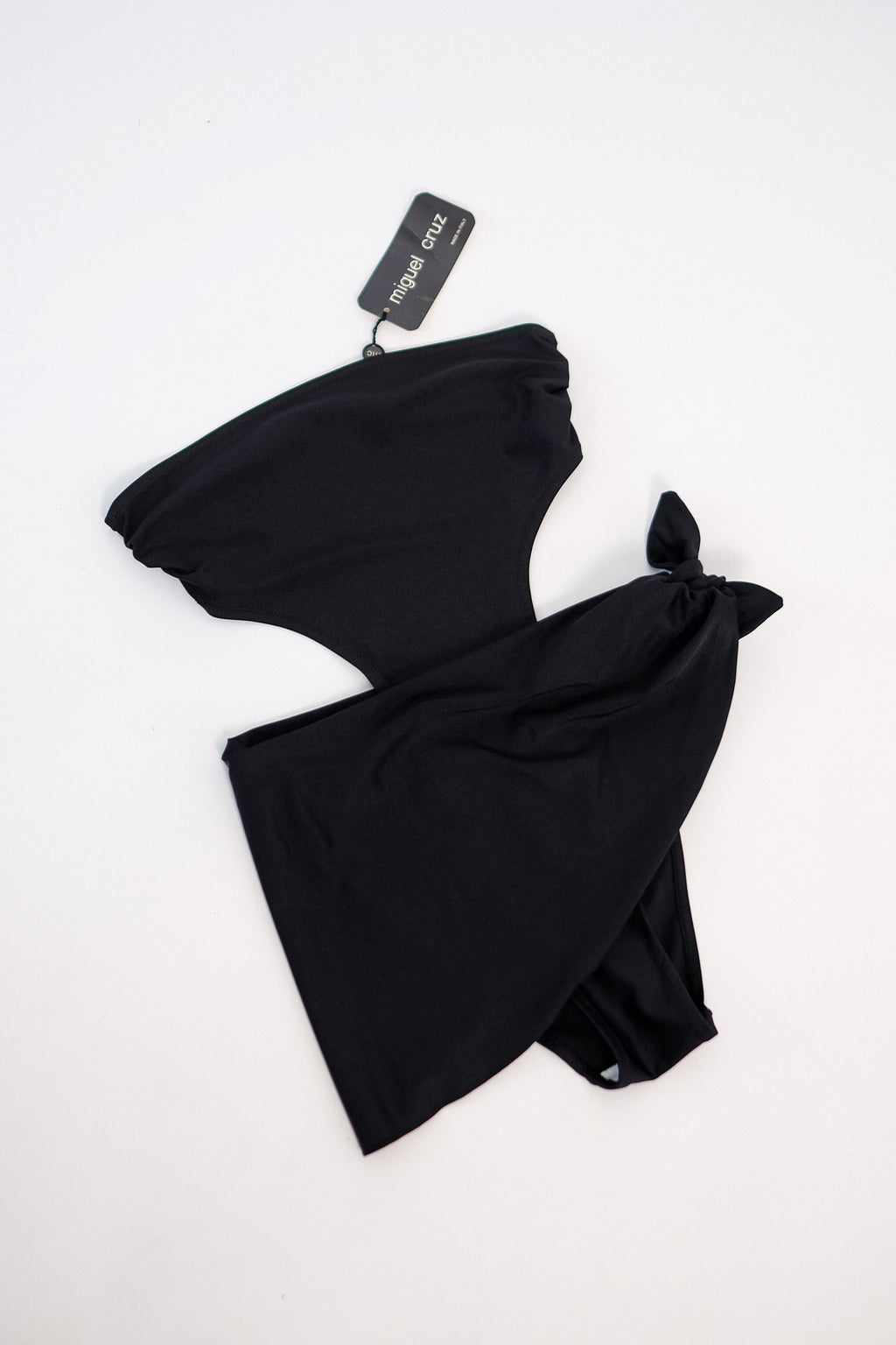 MIGUEL CRUZ SAMPLE SKIRT SWIMSUIT IN BLACK C.1980