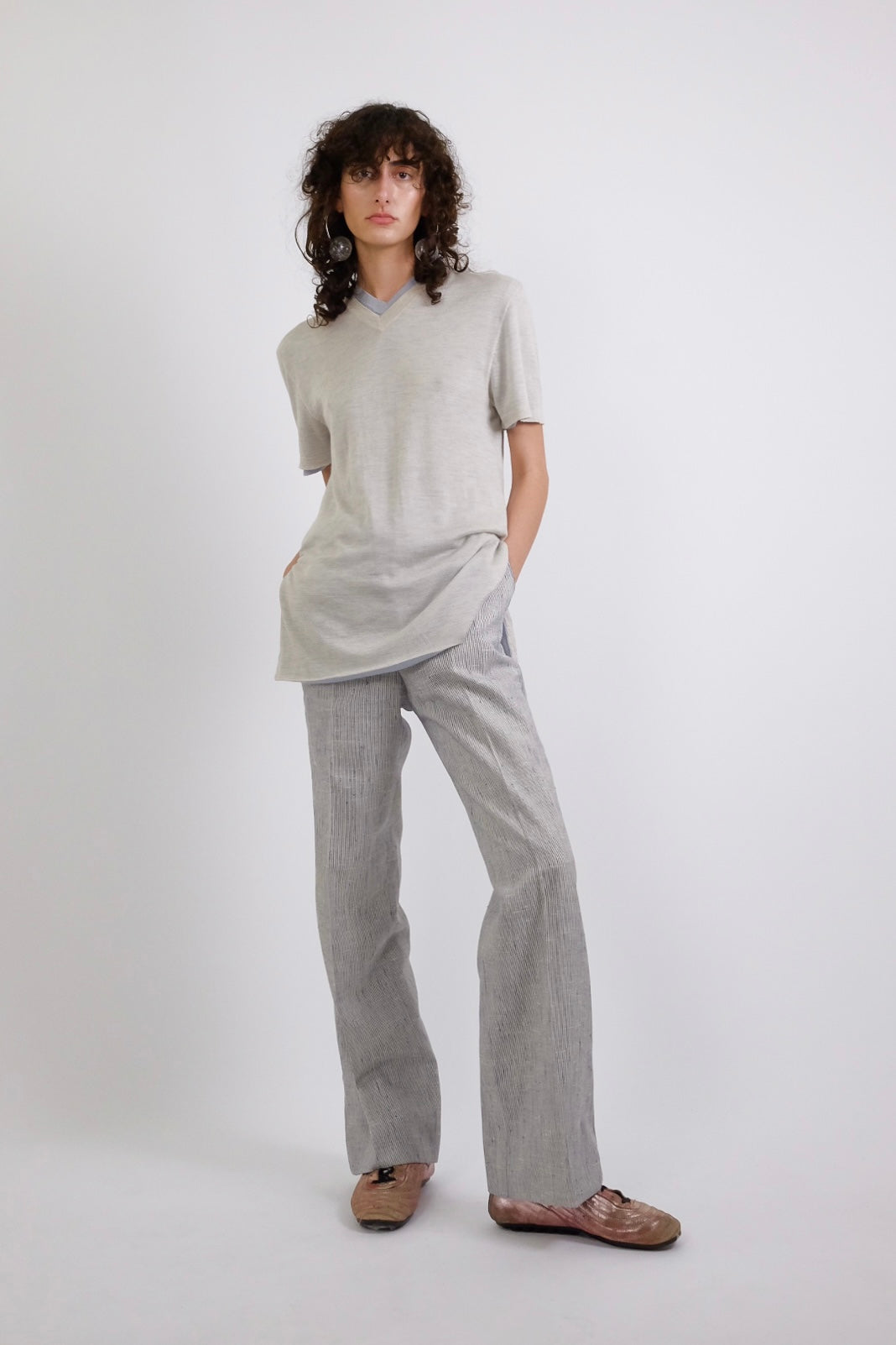 ITALIAN LINEN STRIPE PANTS