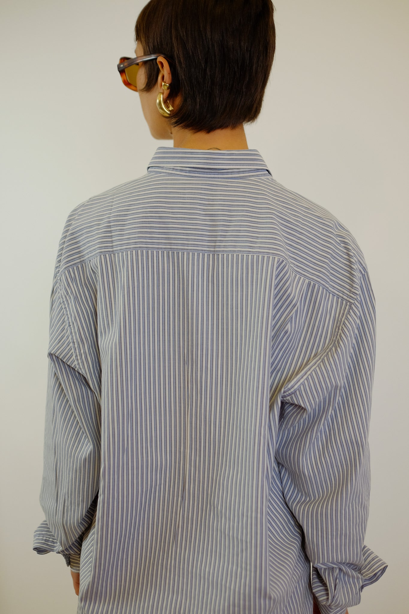 1980s GIORGIO ARMANI UOMO COLLEZIONI BLUE STRIP SHIRT
