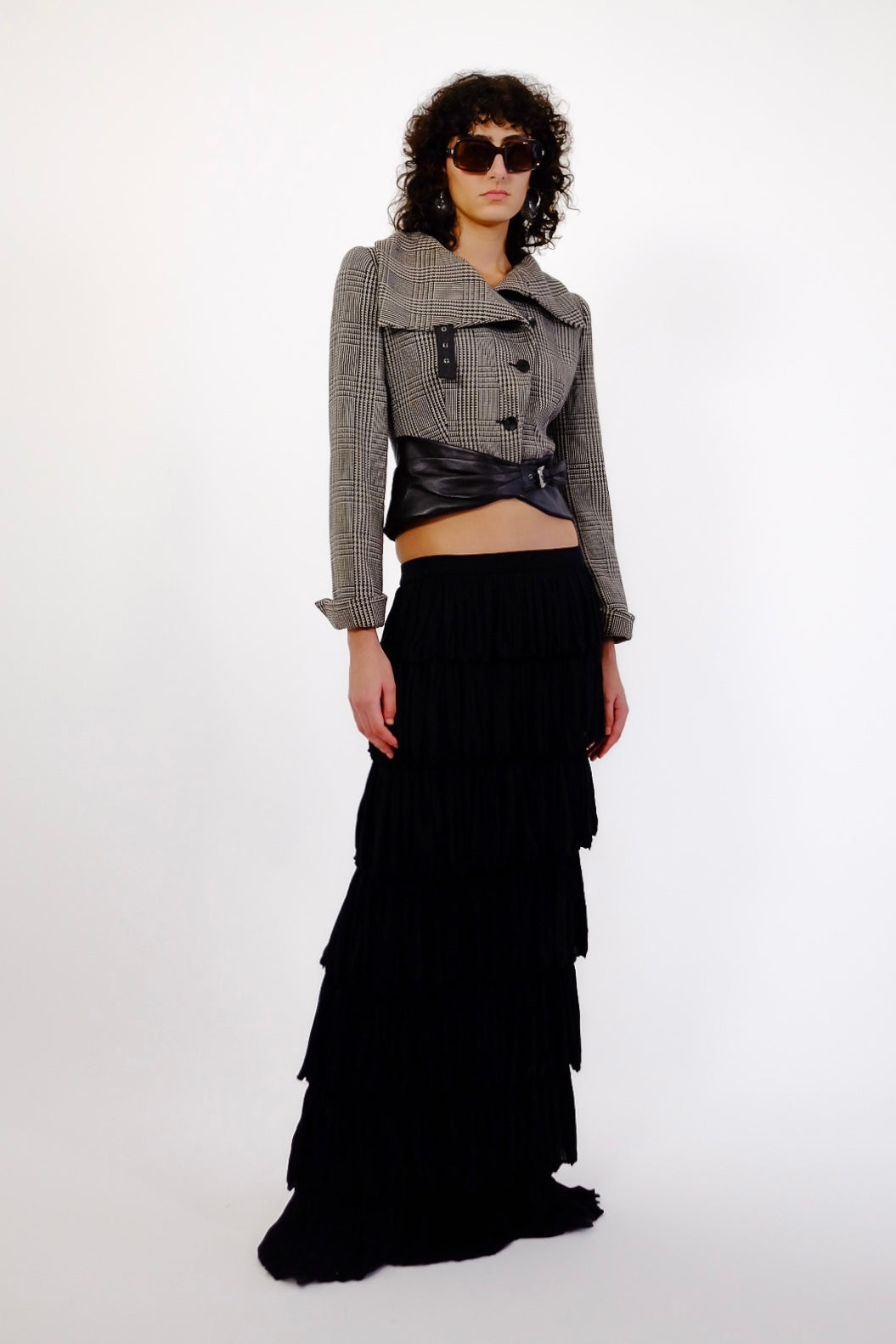 DOLCE & GABBANA TIERED JERSEY SKIRT