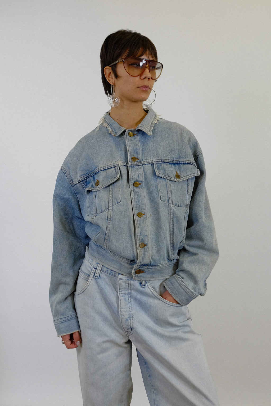CLOSED DISTRESSED DENIM JACKET