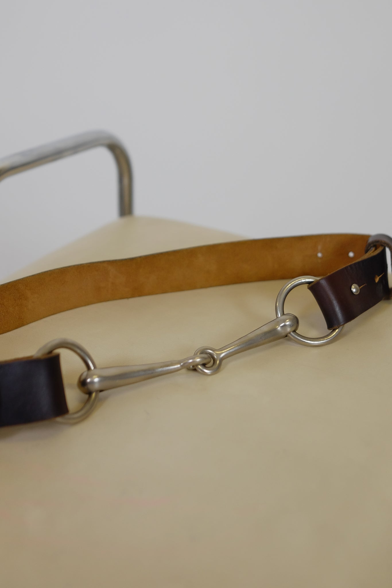 LEATHER HUNGARIAN HORSEBIT BELT IN CHOCOLATE BROWN