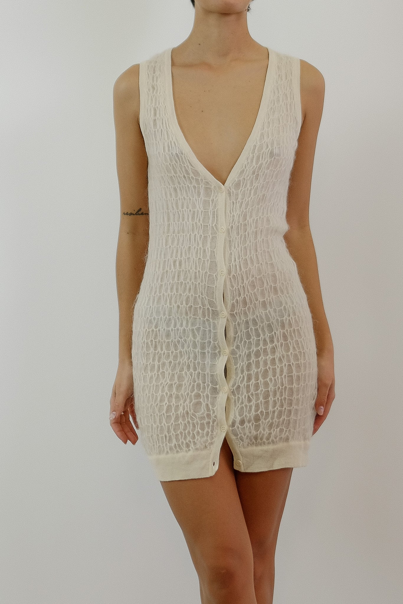 LA PERLA MOHAIR KNIT DRESS IN IVORY