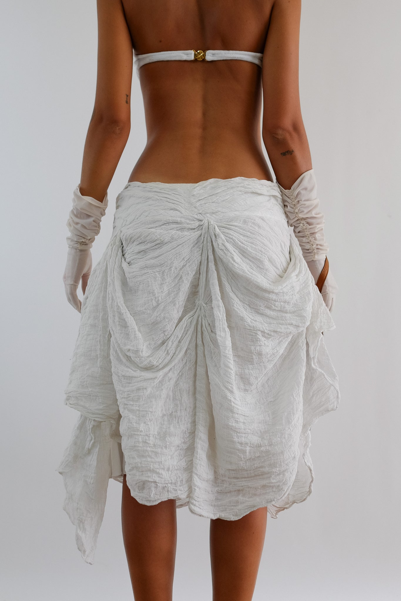 CELYN B. RUCHED COTTON MUSLIN SKIRT