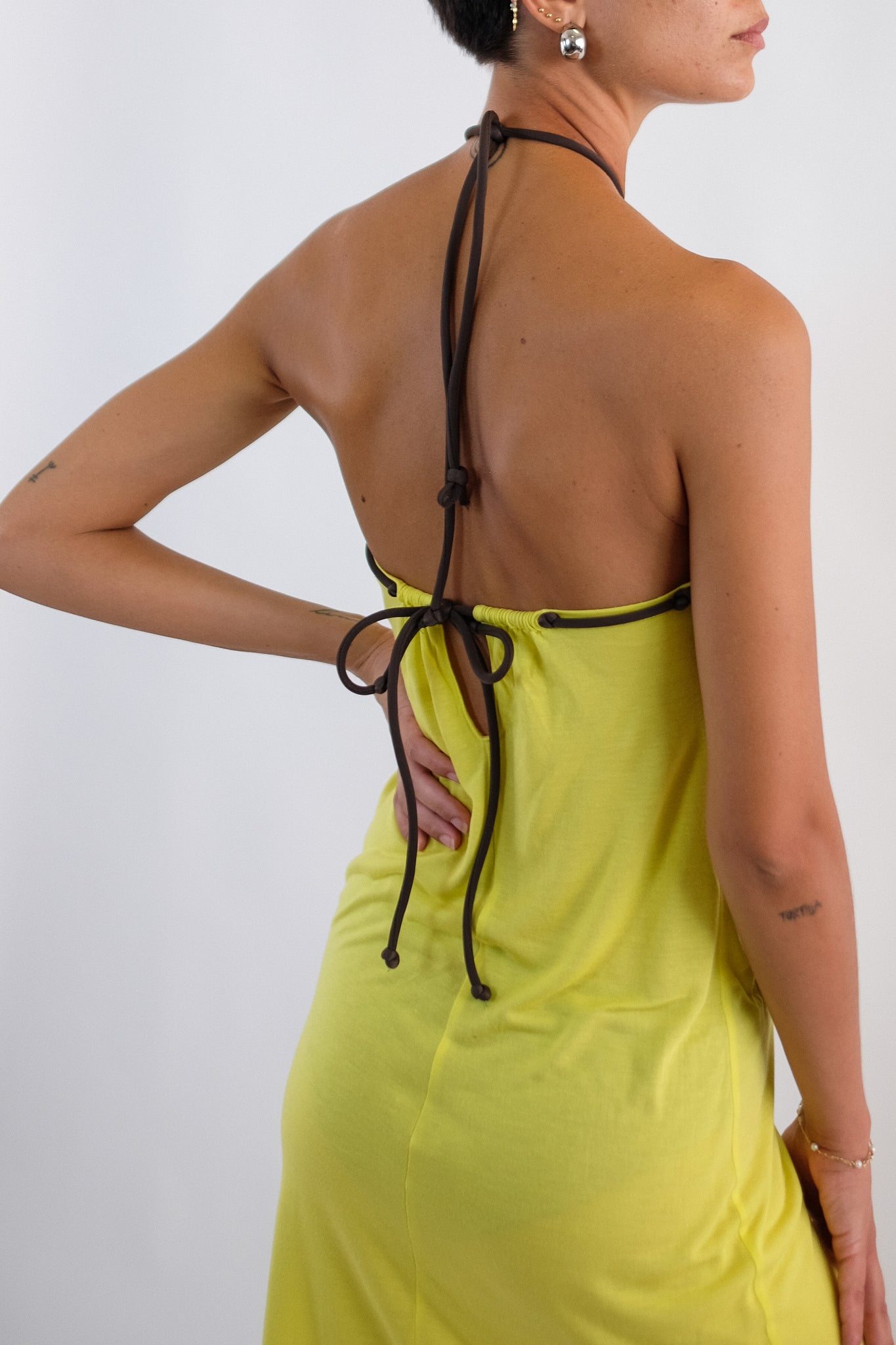 LA PERLA ORB DRESS IN LEMON YELLOW JERSEY