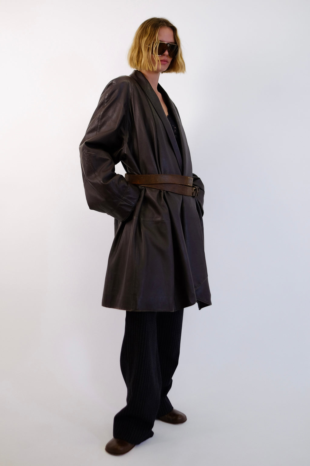 MADELEINE LEATHER COAT