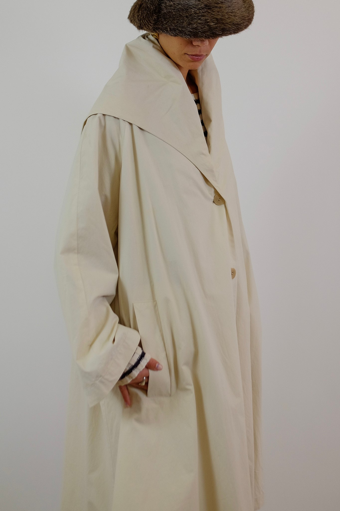 ALLEGRI TRENCH OVERCOAT IN IVORY