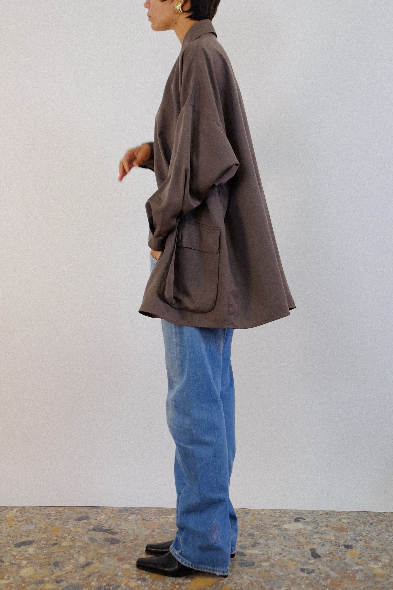 GENNY COVERUP IN DARK OLIVE WOOL