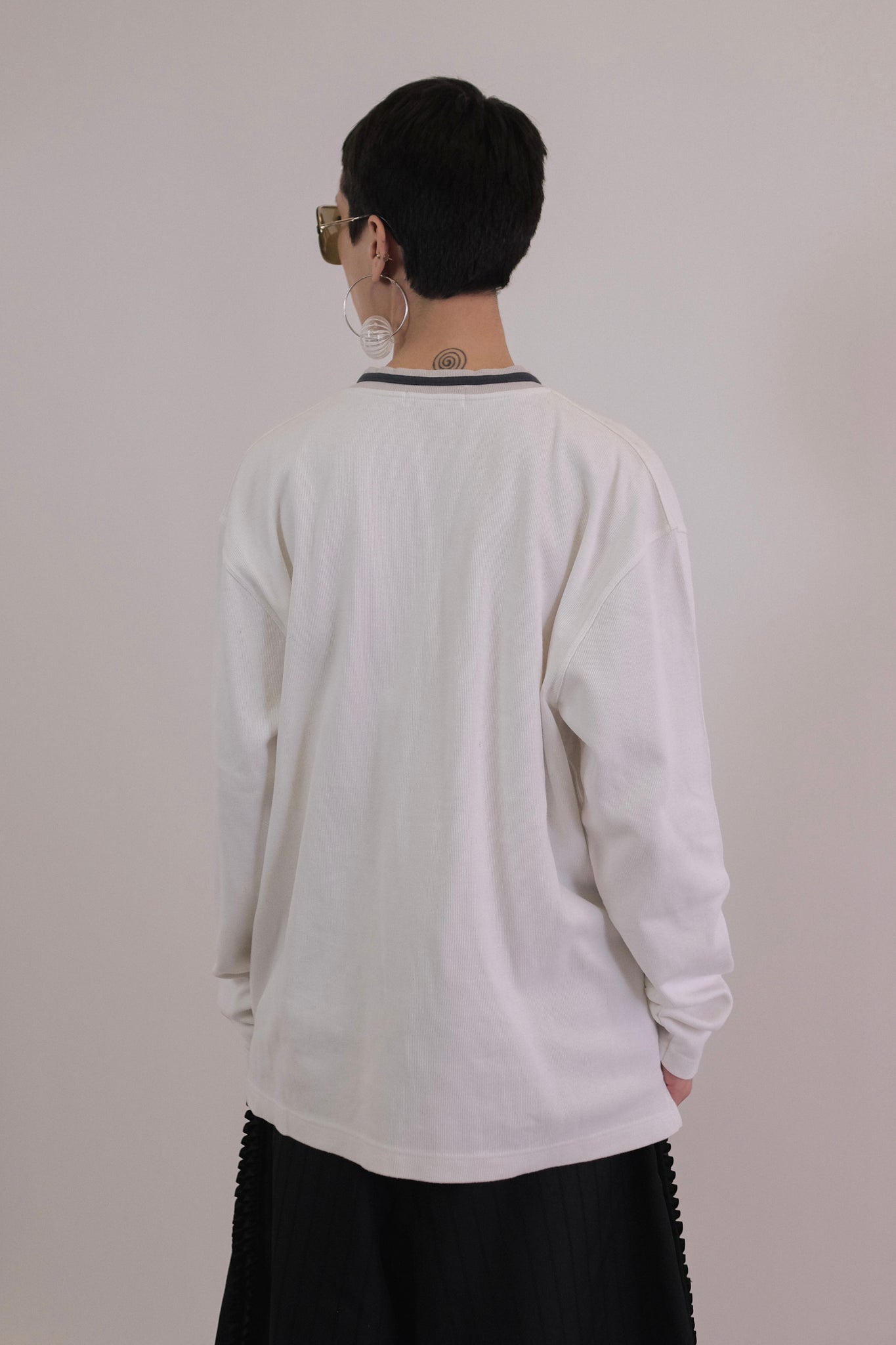 YVES SAINT LAURENT HOMME LONG SLEEVED JERSEY IN WHITE