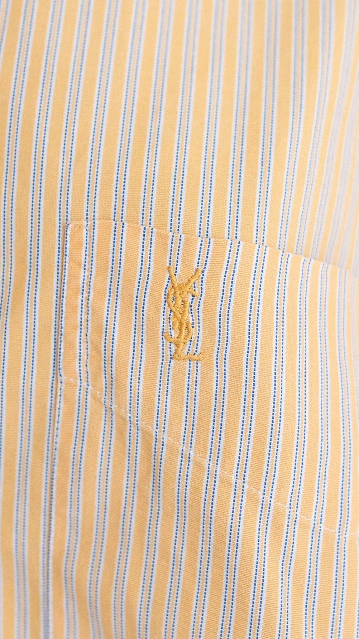 80S YVES SAINT LAURENT SHIRT IN SUNBURST COTTON STRIPE