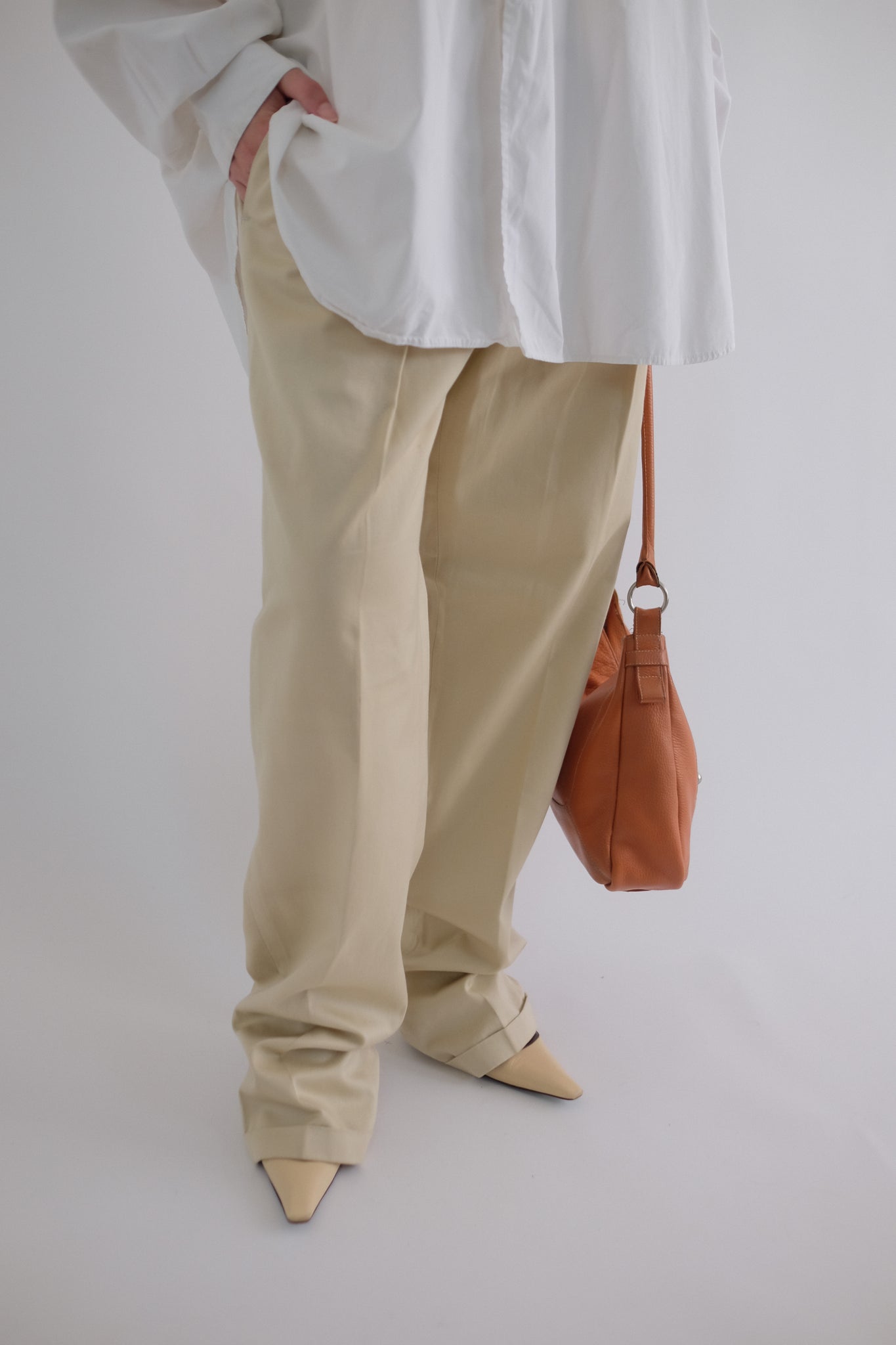 80S CLOSED BY GIRBAUD DEADSTOCK TROUSERS IN BEIGE