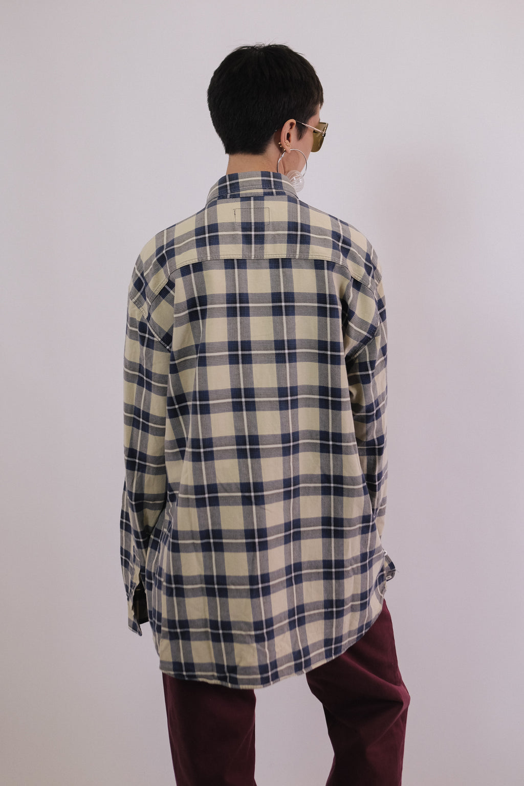 ARMANI JEANS CHECKED SHIRT IN BLUE
