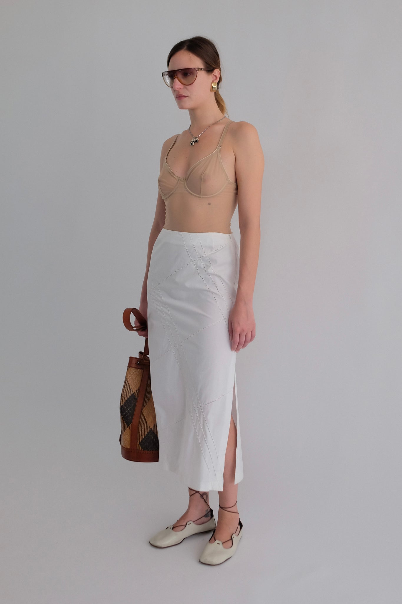 DOLCE AND GABBANA MESH BODY IN NUDE