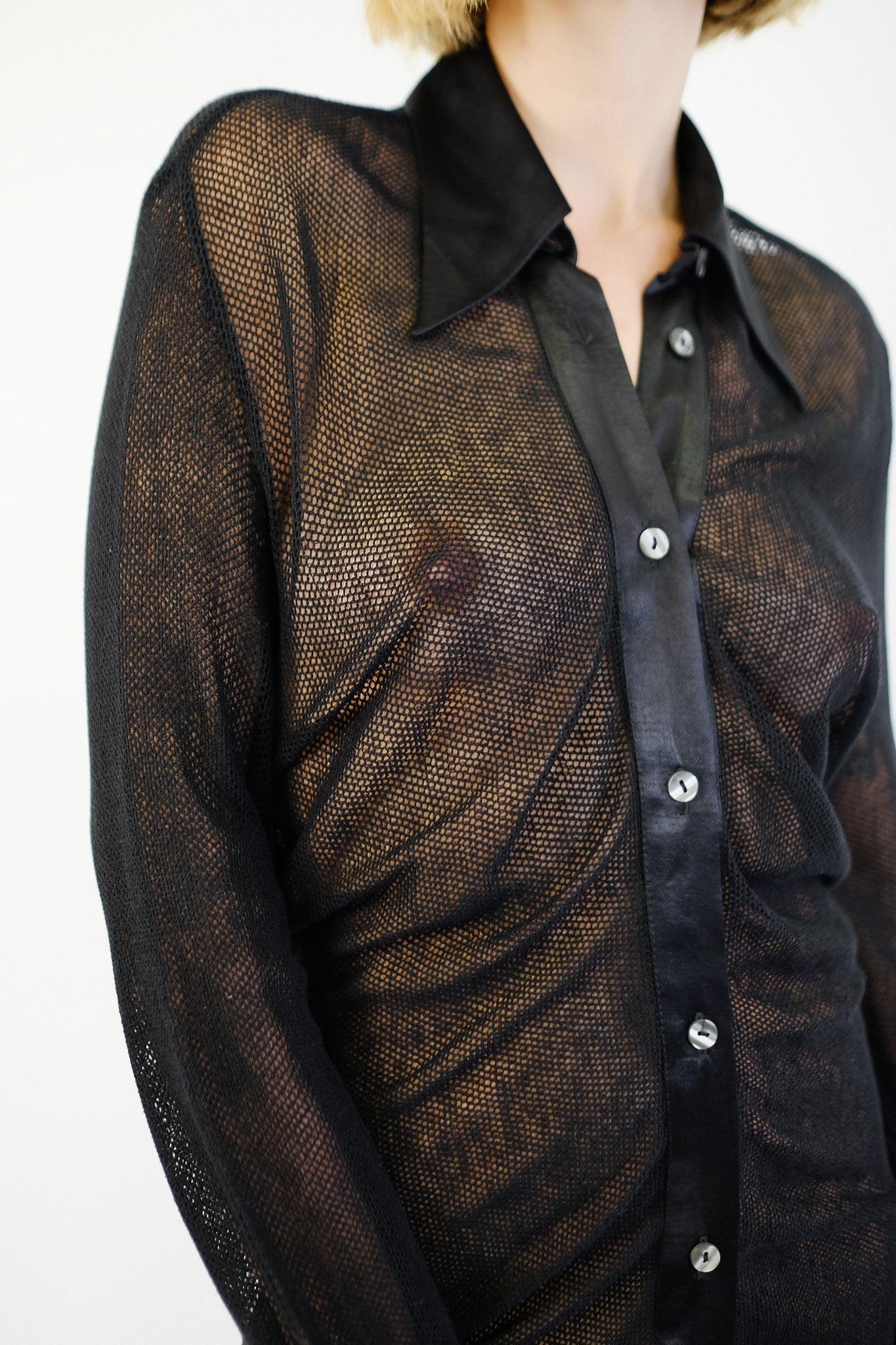 DOLCE AND GABBANA OVERSIZED NET SHIRT