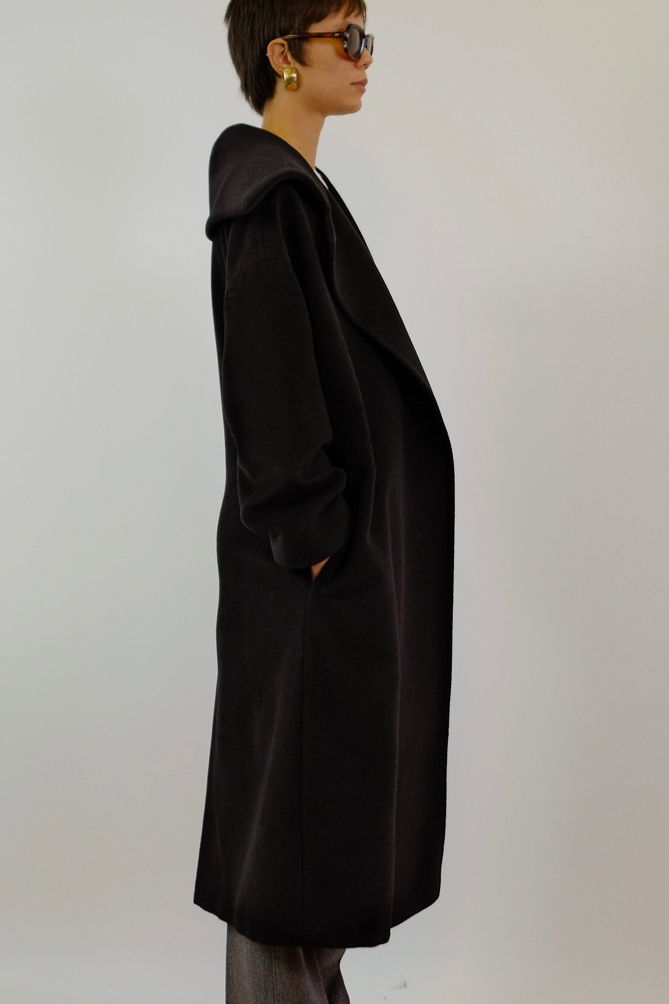 MAXMARA VIRGIN WOOL & CASHMERE COAT IN BLACK