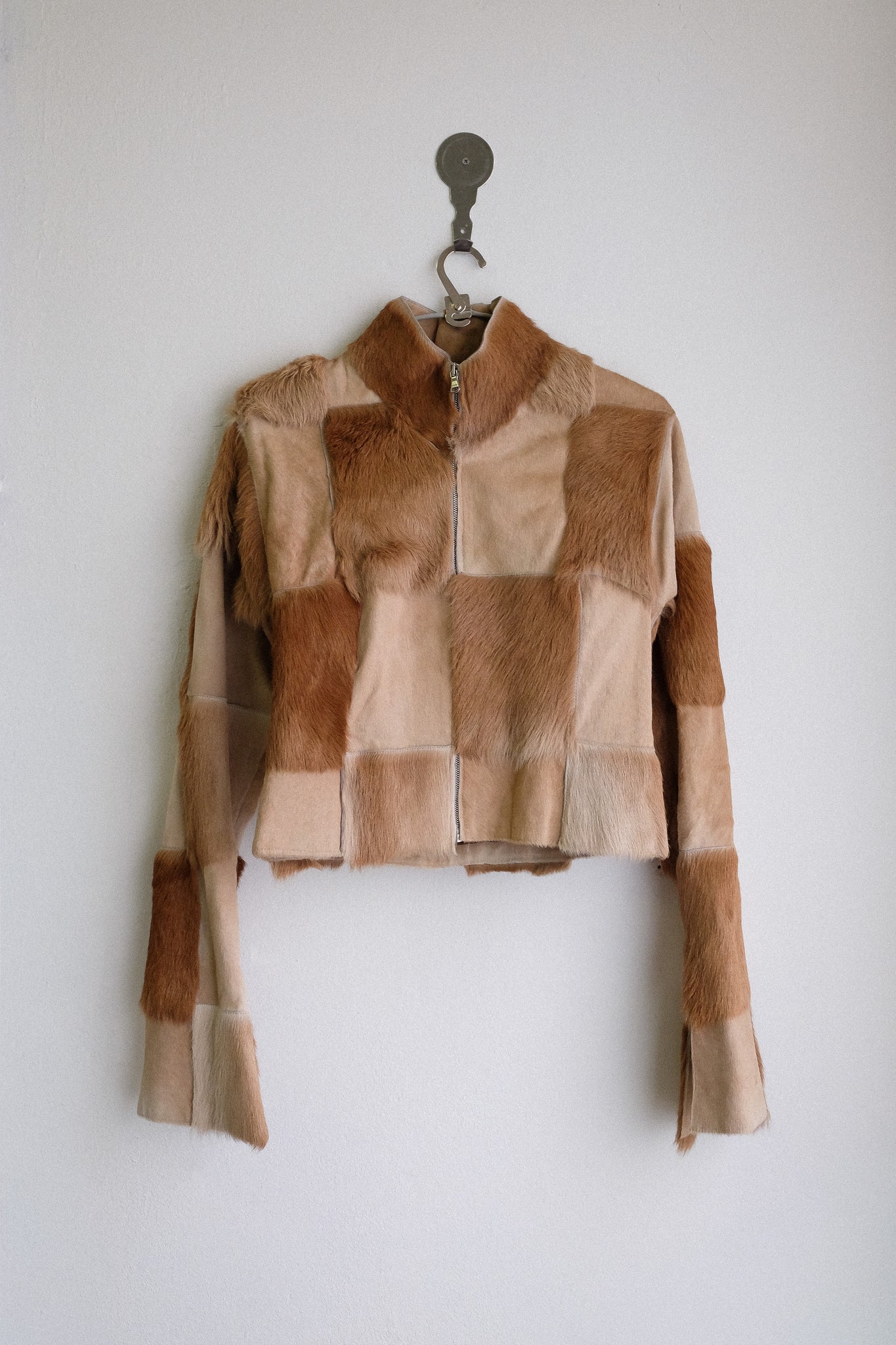 FENDI FALL 1999 PATCHWORK FUR JACKET IN NATURAL