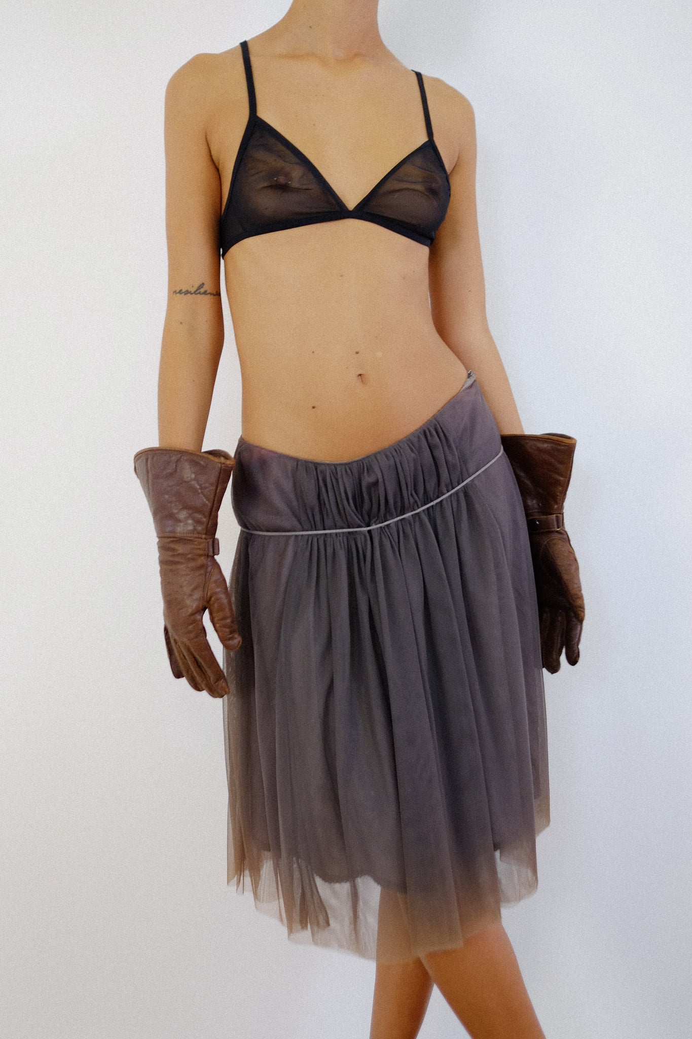 PENNYBLACK (MAX MARA BRAND) TULLE SKIRT IN BROWN DEGRADÉ