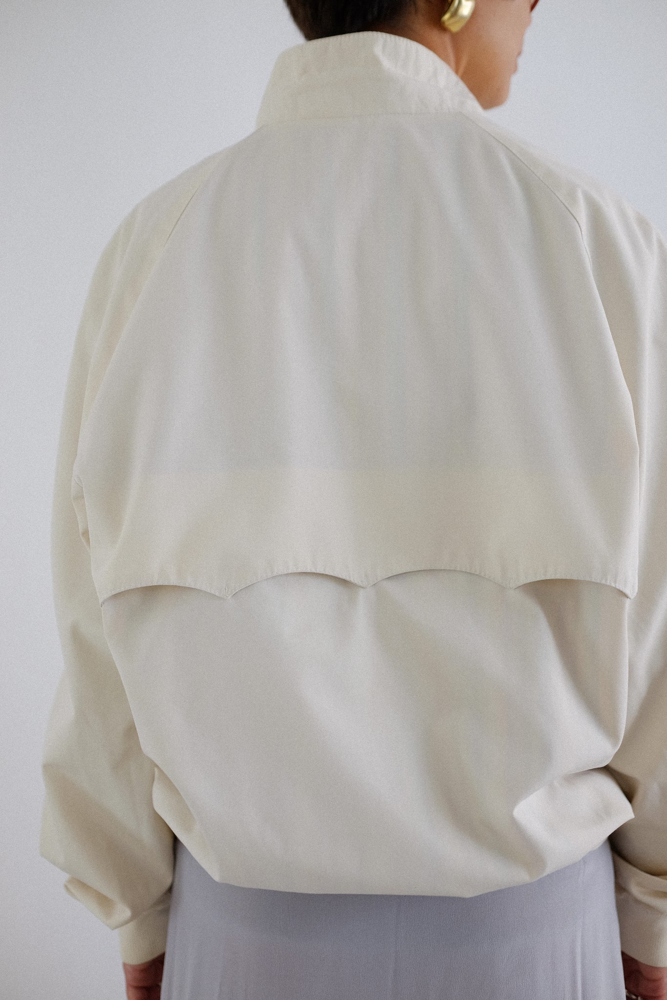 1980S ITALIAN VINTAGE SPITFIRE JACKET IN IVORY COTTON