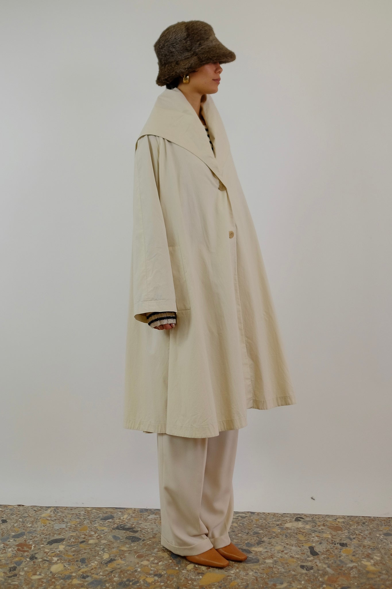 ALLEGRI TRENCH OVERCOAT IN IVORY