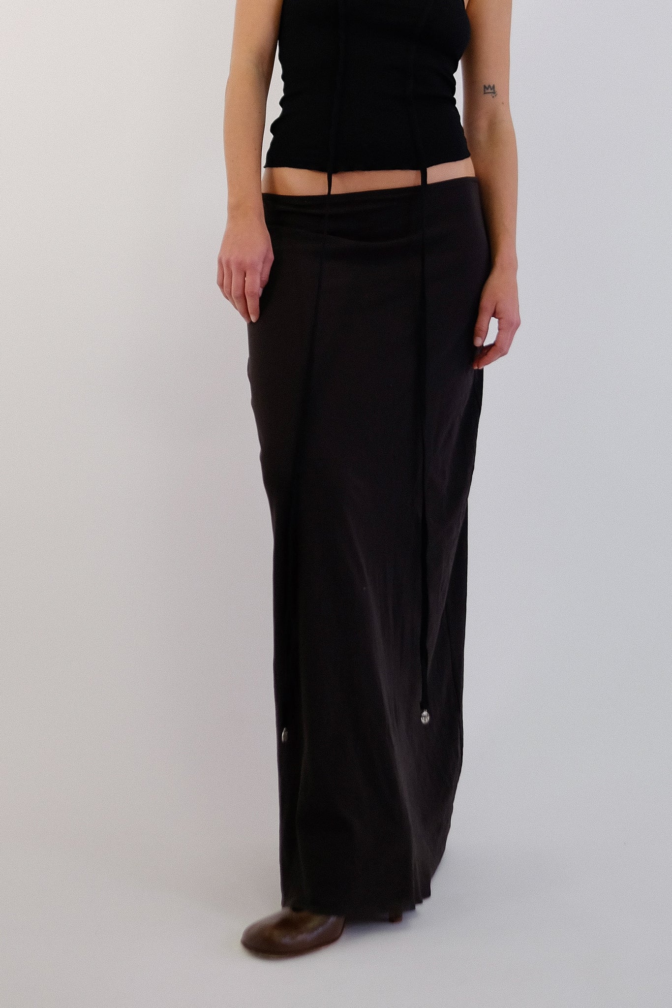 FUZZI DOUBLE MESH MAXI SKIRT