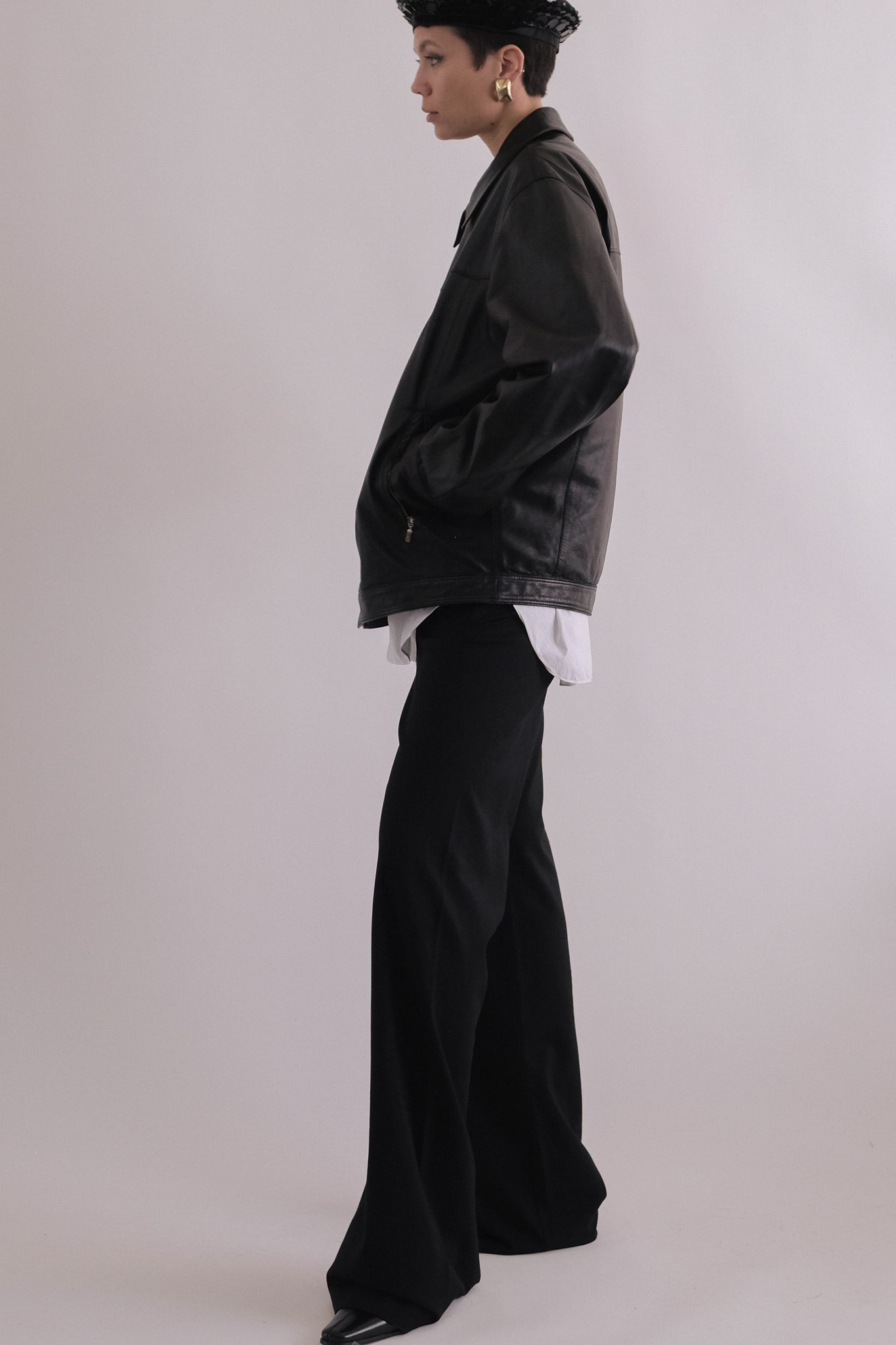 ITALIAN LIGHTWEIGHT LEATHER JACKET IN BLACK