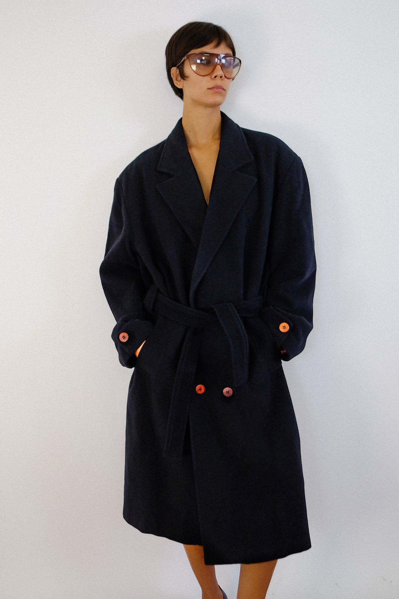 A. LEOPOLDI MENSWEAR WOOL COAT IN DEEP NAVY