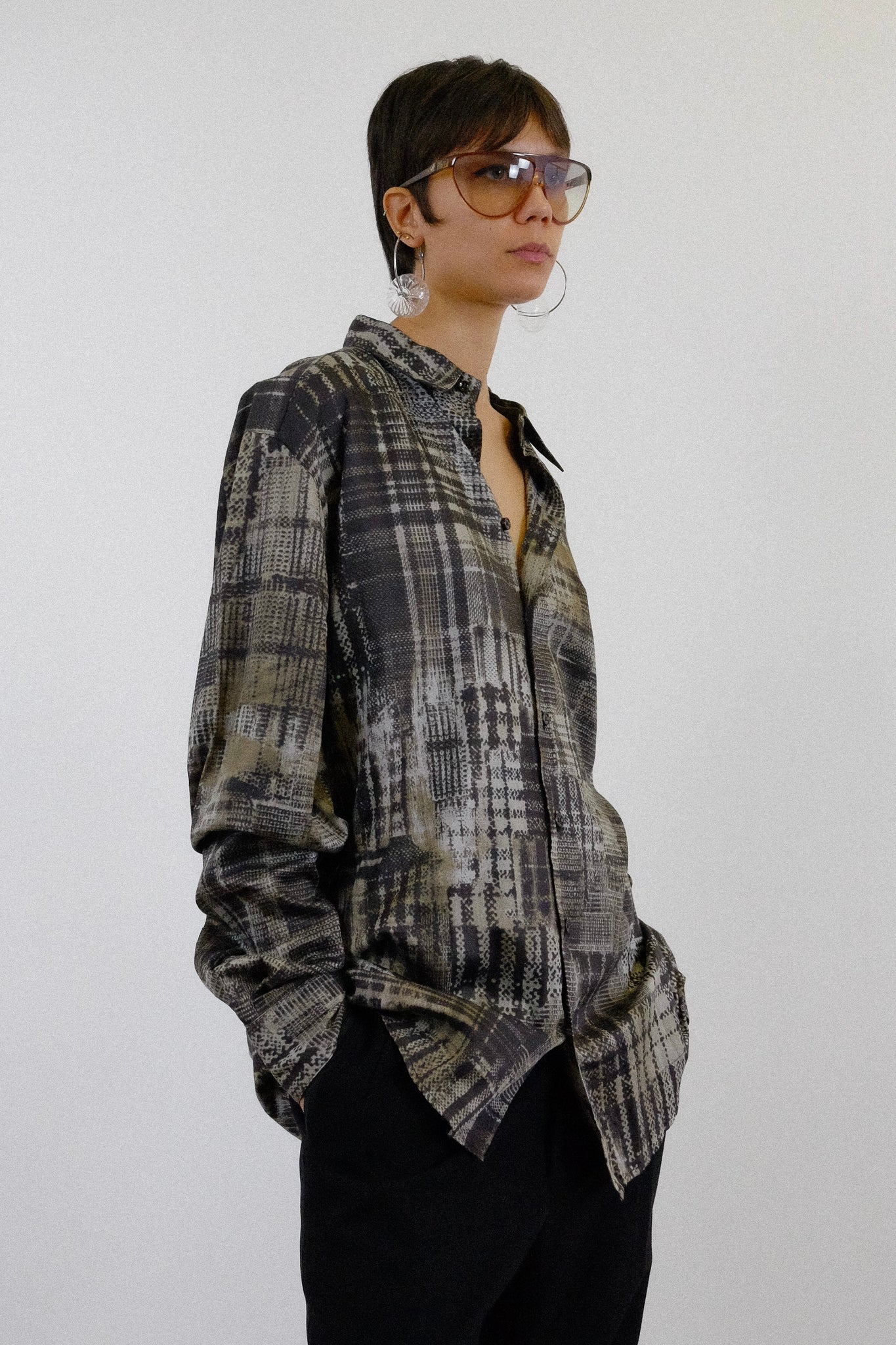 CLASS ROBERTO CAVALLI GRAFFITI PRINTED COTTON SHIRT