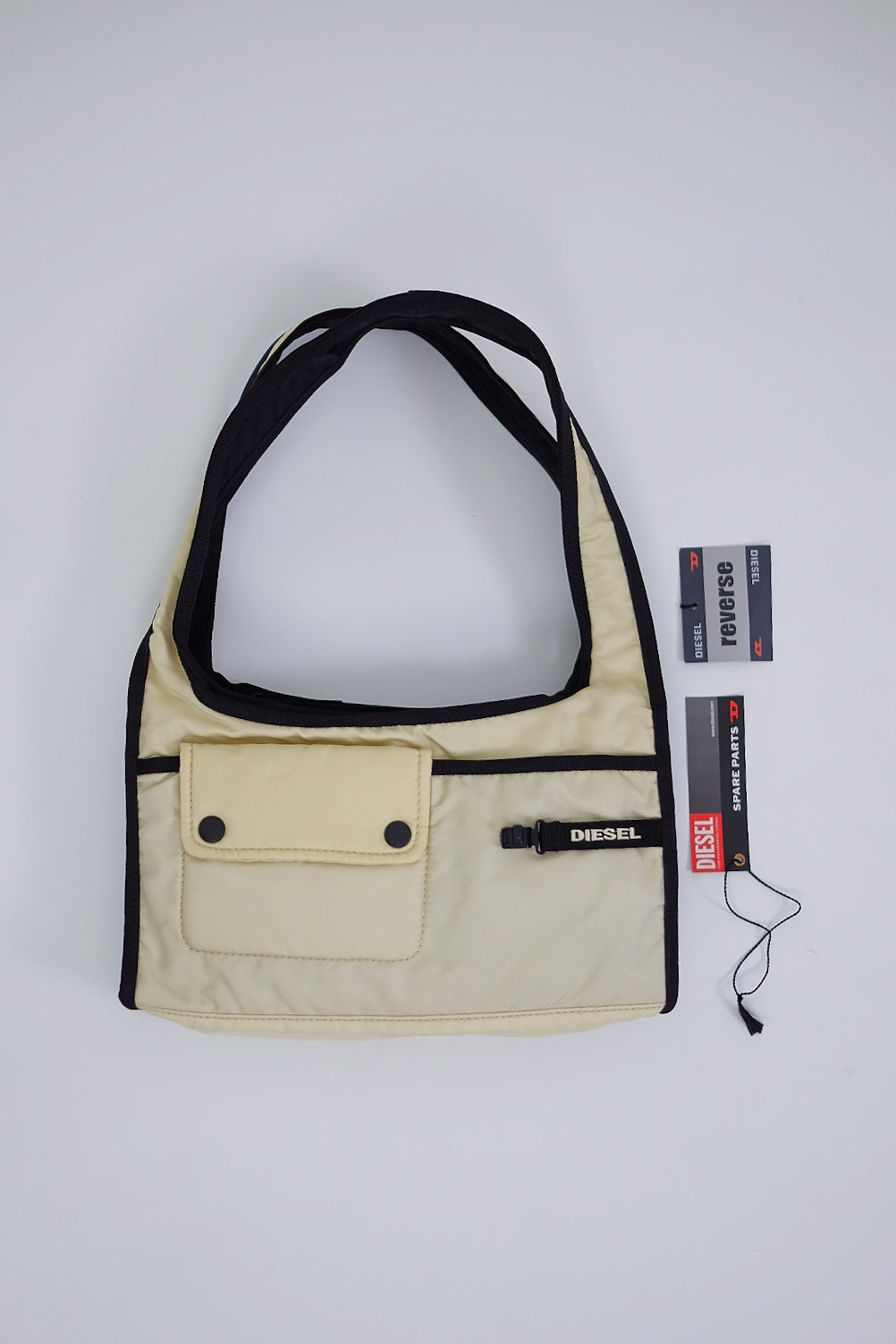 BEIGE DIESEL NYLON BAG