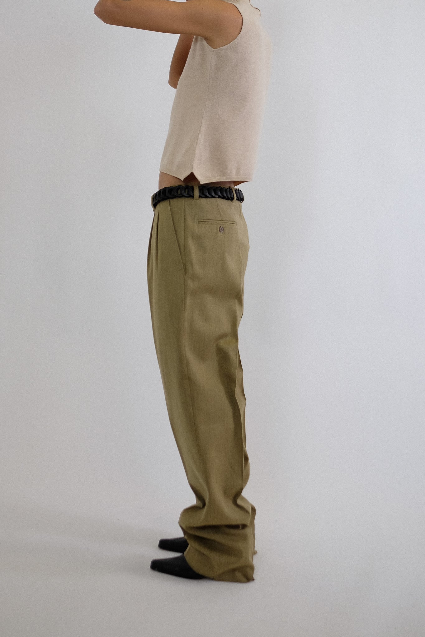 BRUNELLO CUCINELLI PURE CASHMERE TOP IN BEIGE